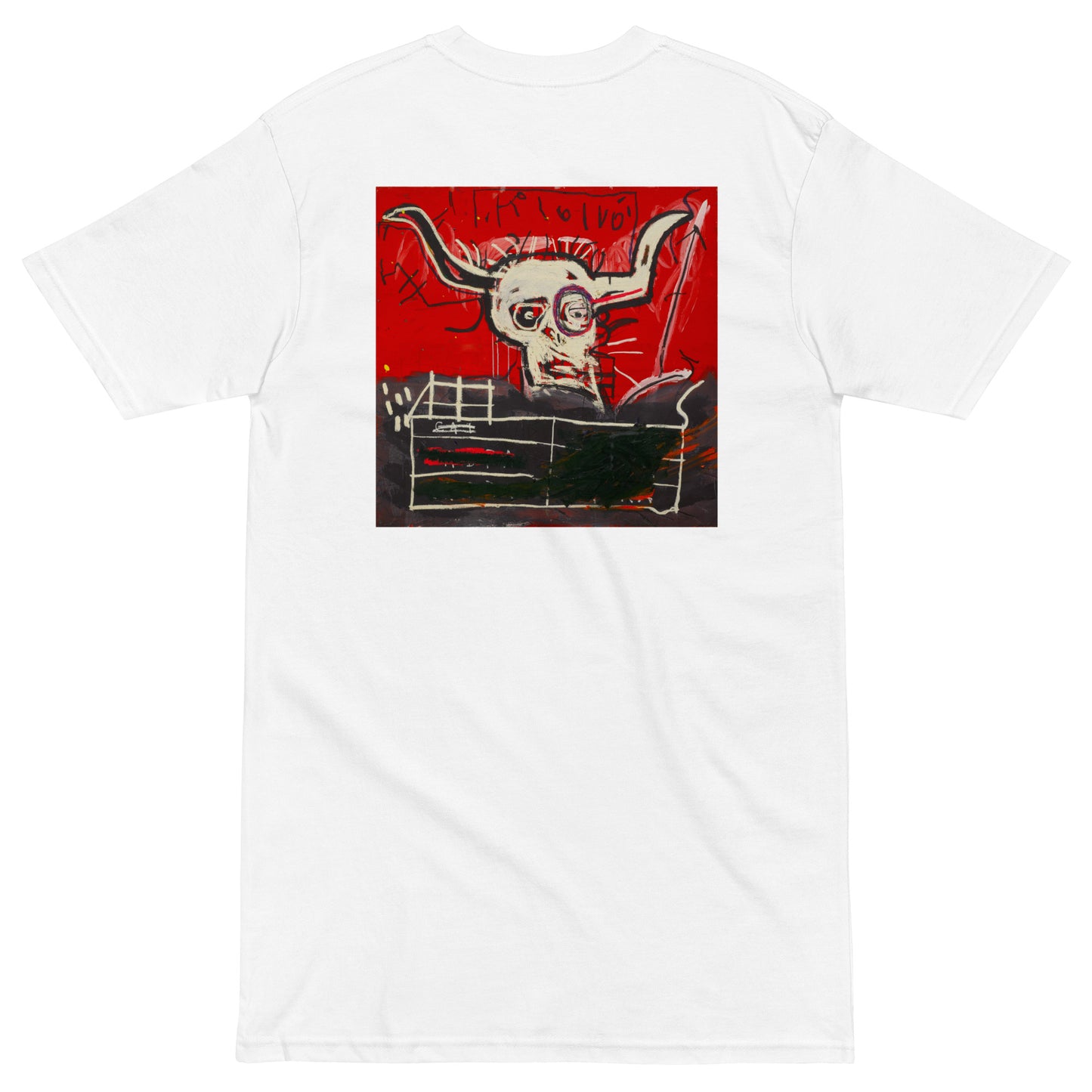 Jean-Michel Basquiat "Cabra" Artwork Printed Premium Streetwear Crewneck T-shirt White