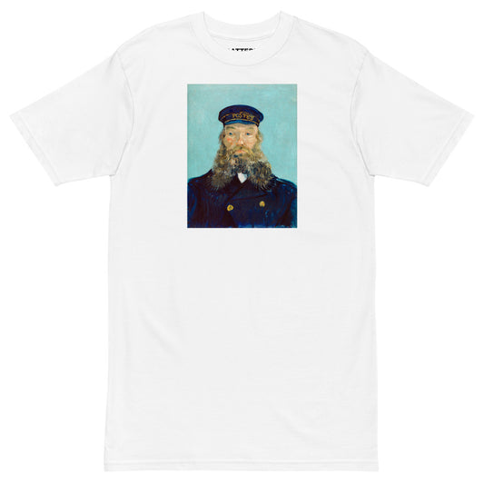 Vincent Van Gogh Portrait of Postman Roulin Painting Printed Premium White T-shirt Streetwear