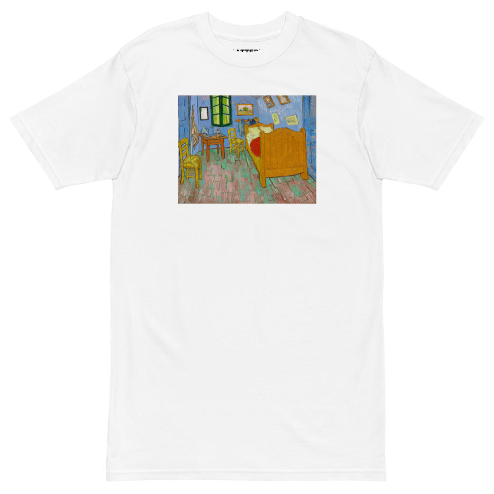 Vincent Van Gogh The Bedroom Painting Printed Premium White T-shirt Streetwear