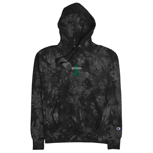 Statue of Liberty Logo Embroidered Champion Reverse Weave Tie-dye Hoodie