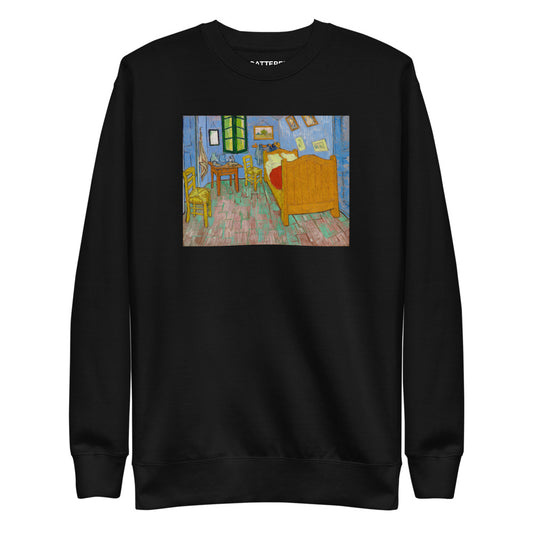 Vincent Van Gogh The Bedroom Painting Printed Premium Black Crewneck Sweatshirt Streetwear