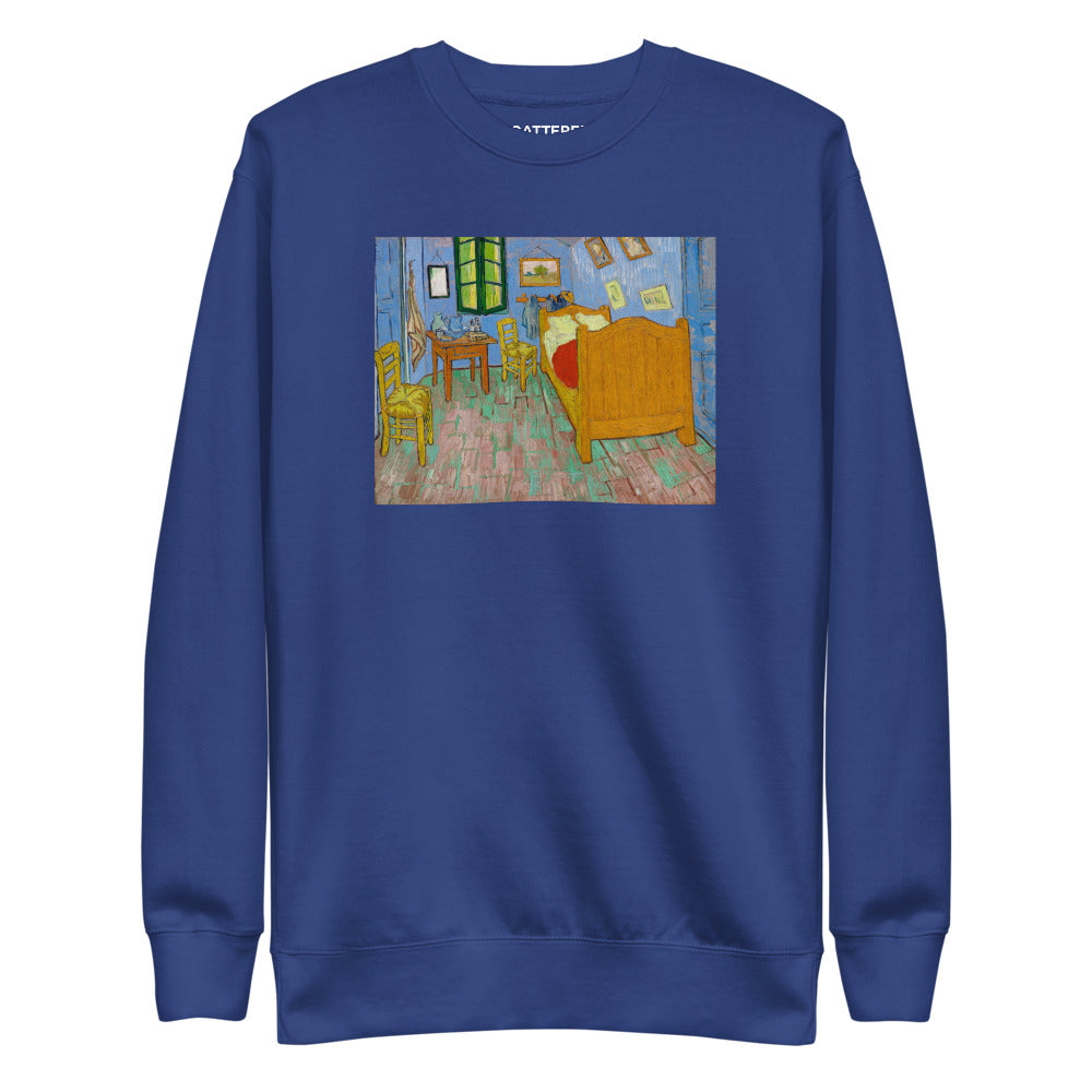 Vincent Van Gogh The Bedroom Painting Printed Premium Royal Blue Crewneck Sweatshirt Streetwear