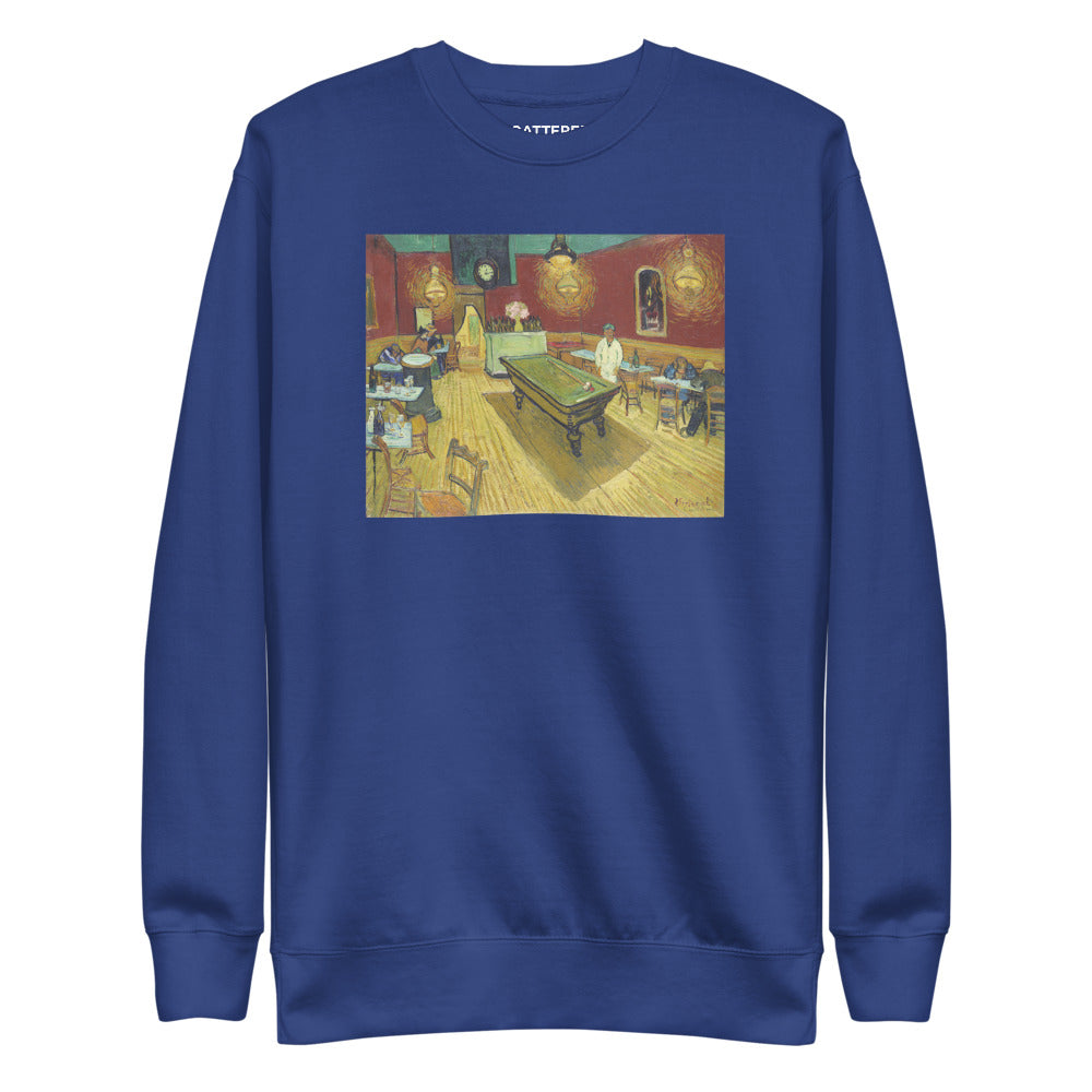 Vincent Van Gogh Le Café de Nuit (The Night Café) Painting Printed Premium Royal Blue Crewneck Sweatshirt Streetwear