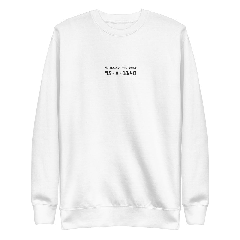 Embroidered Me Against The World Rikers Crewneck