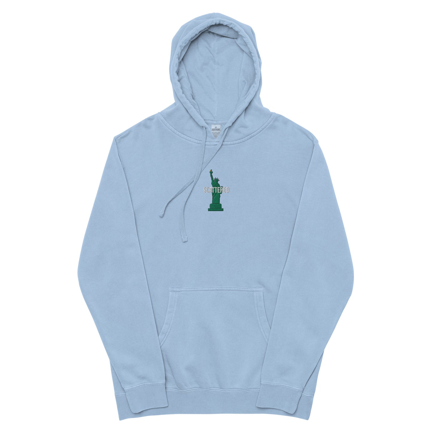 Statue of Liberty Embroidered Logo Premium Pigment-dyed Hoodie