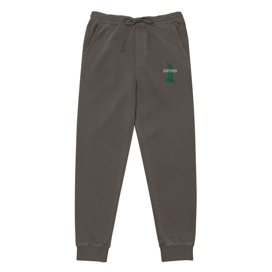Statue of Liberty Embroidered Premium Pigment-dyed Sweatpants
