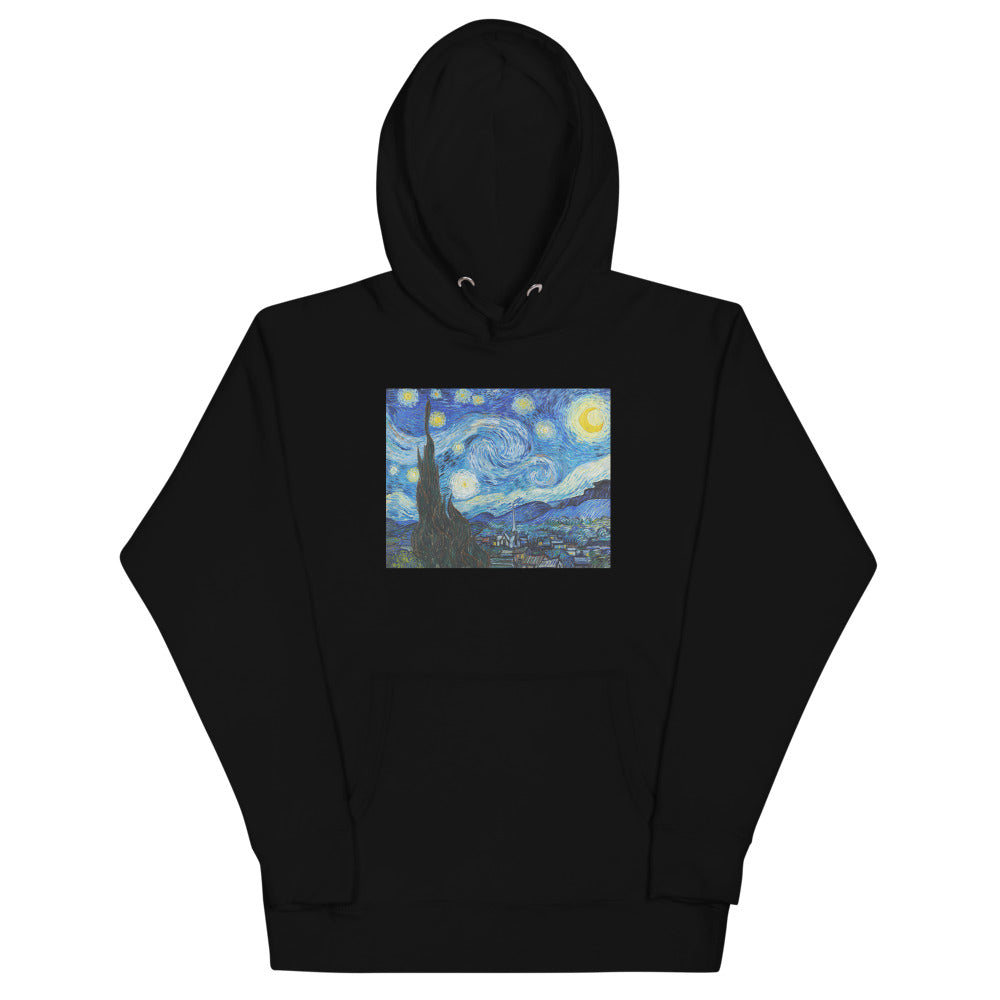 Vincent Van Gogh The Starry Night Painting Printed Premium Black Hoodie Sweatshirt Streetwear