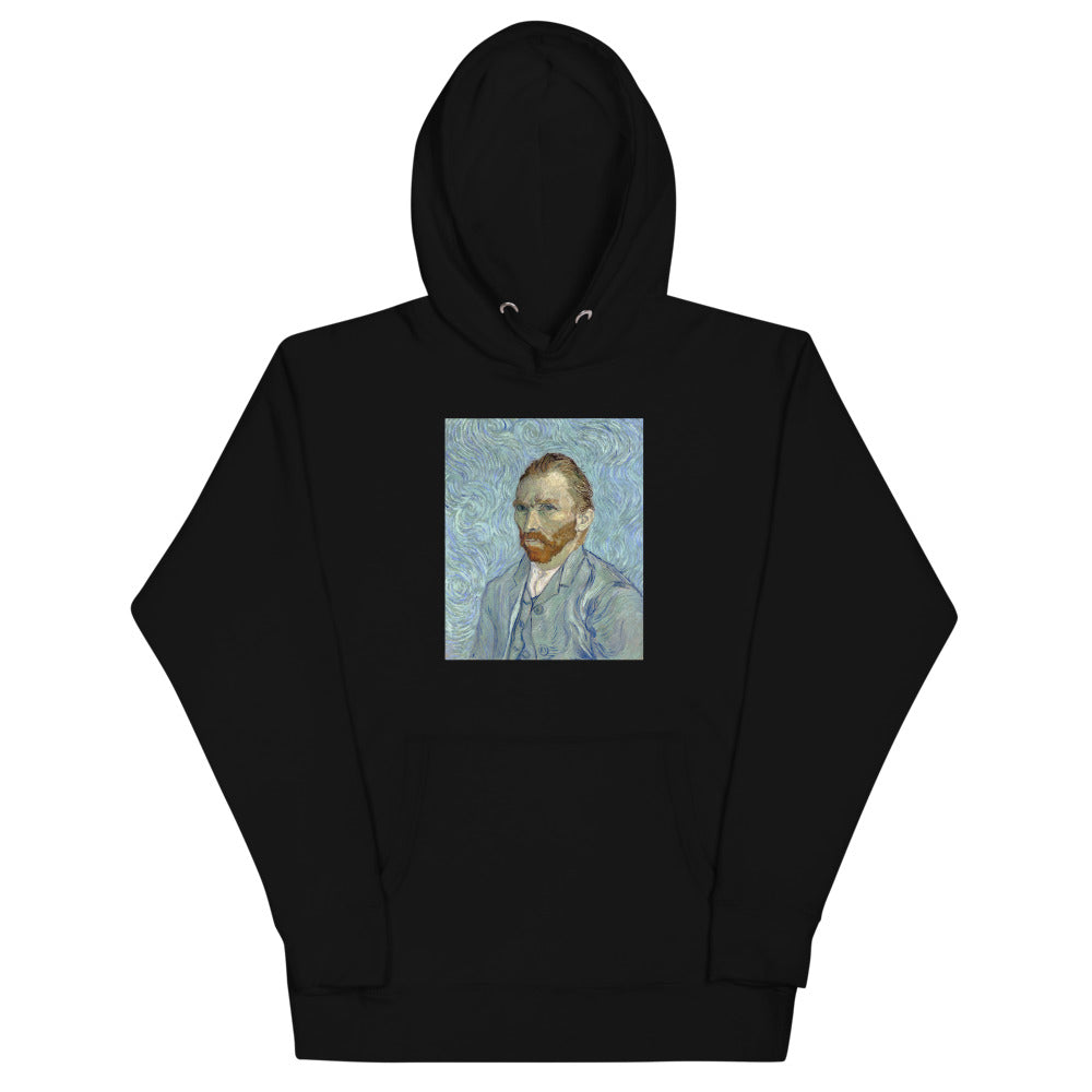 Vincent Van Gogh Self-portrait (1889) Painting Printed Premium Black Hoodie Sweatshirt Streetwear