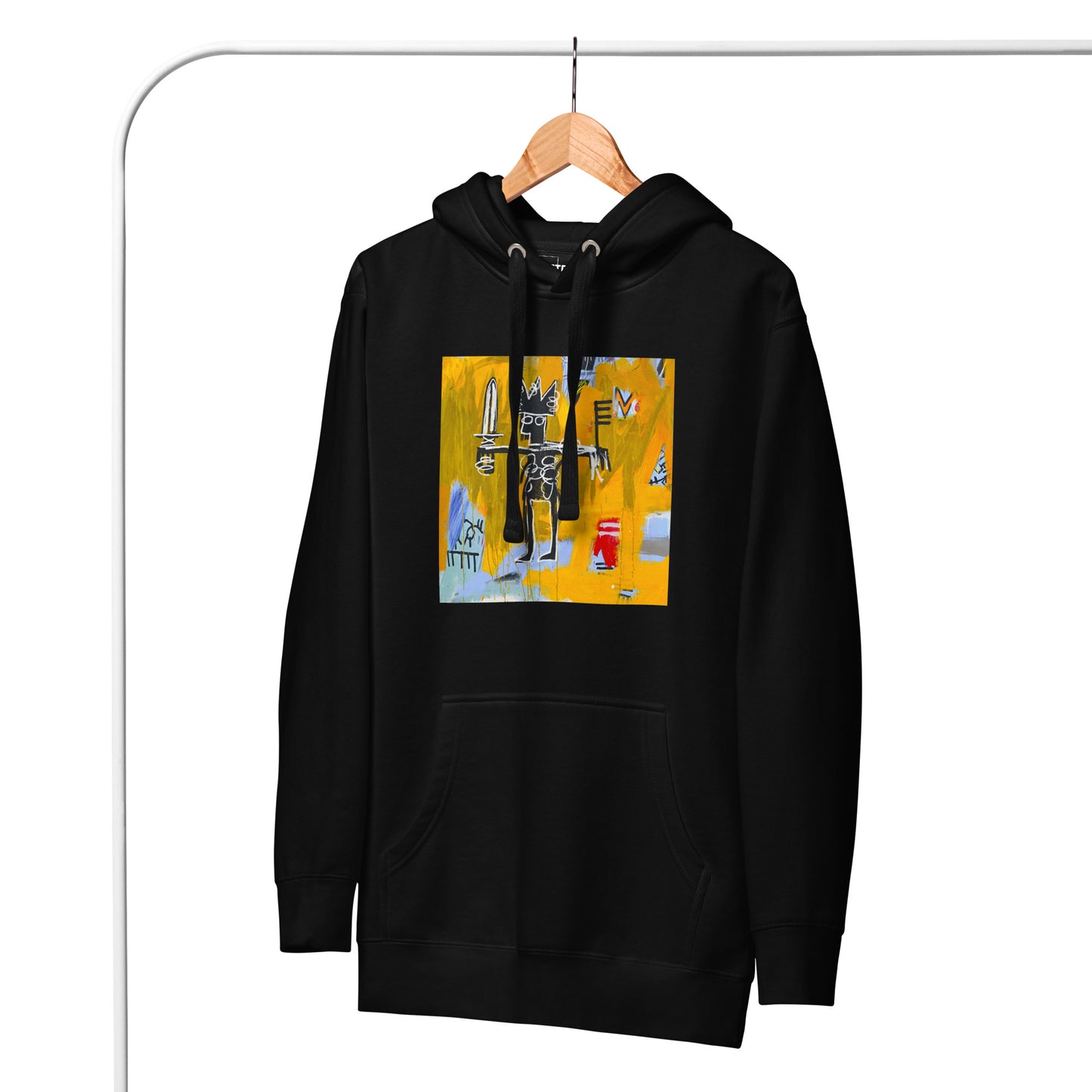 Jean-Michel Basquiat "Julius Caesar on Gold" Artwork Printed Premium Streetwear Sweatshirt Hoodie Black