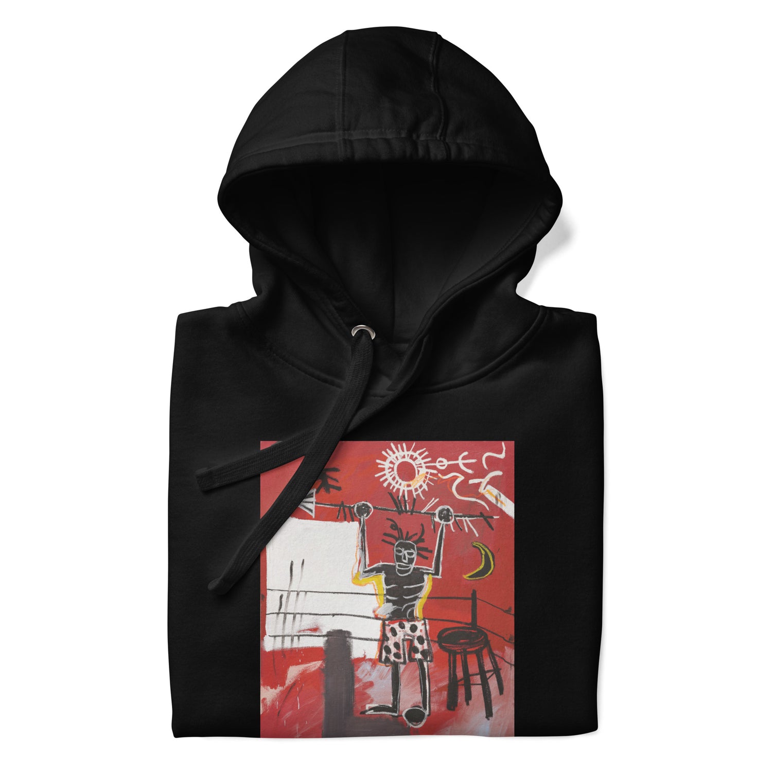 Jean-Michel Basquiat "The Ring" Artwork Printed Premium Streetwear Sweatshirt Hoodie Black