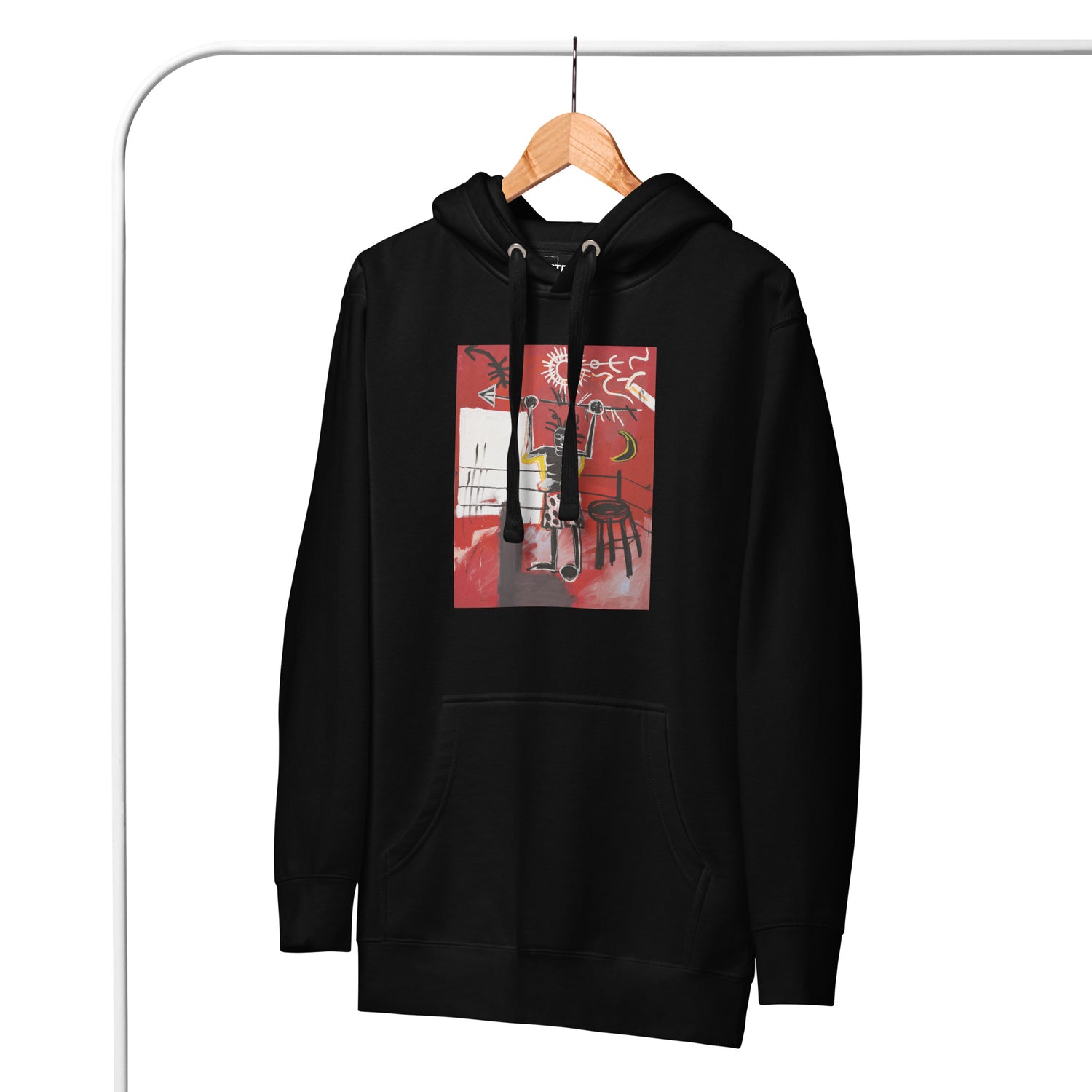 Jean-Michel Basquiat "The Ring" Artwork Printed Premium Streetwear Sweatshirt Hoodie Black