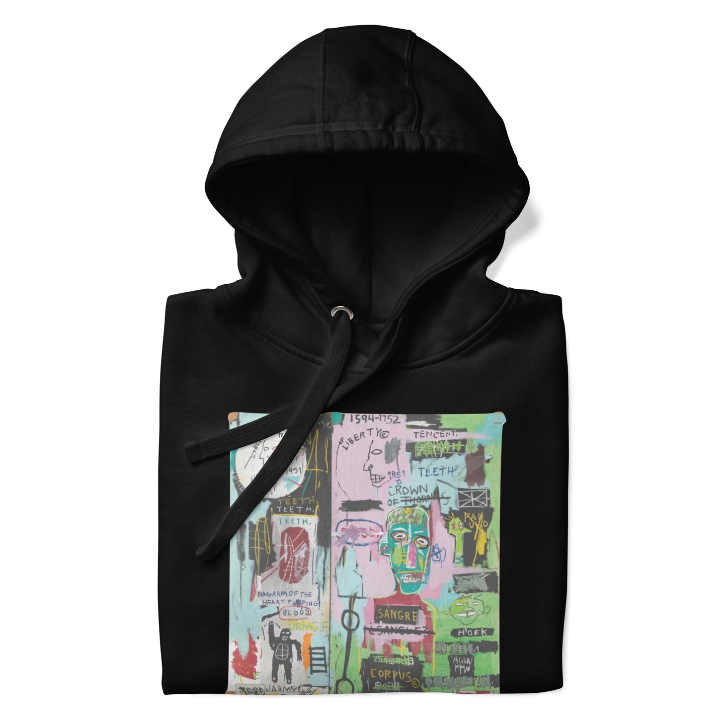 Jean-Michel Basquiat "In Italian" Artwork Printed Premium Streetwear Sweatshirt Hoodie Black