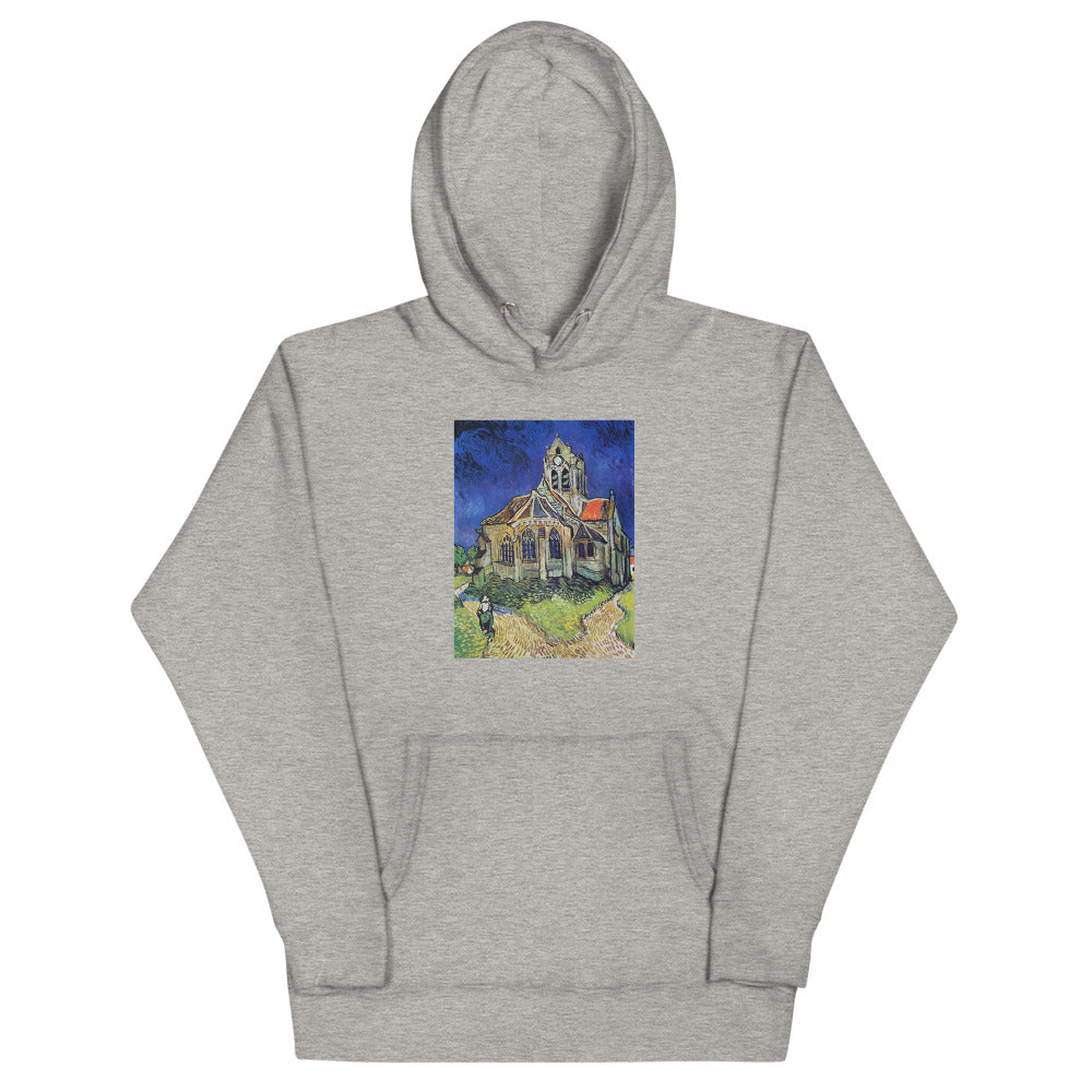 Vincent Van Gogh The Church at Auvers Painting Printed Premium Grey Hoodie Sweatshirt Streetwear