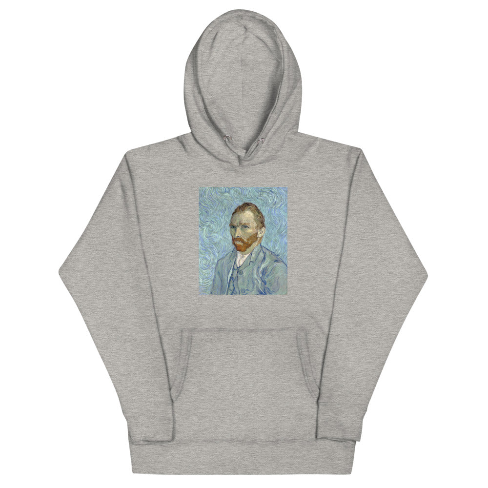 Vincent Van Gogh Self-portrait (1889) Painting Printed Premium Grey Hoodie Sweatshirt Streetwear