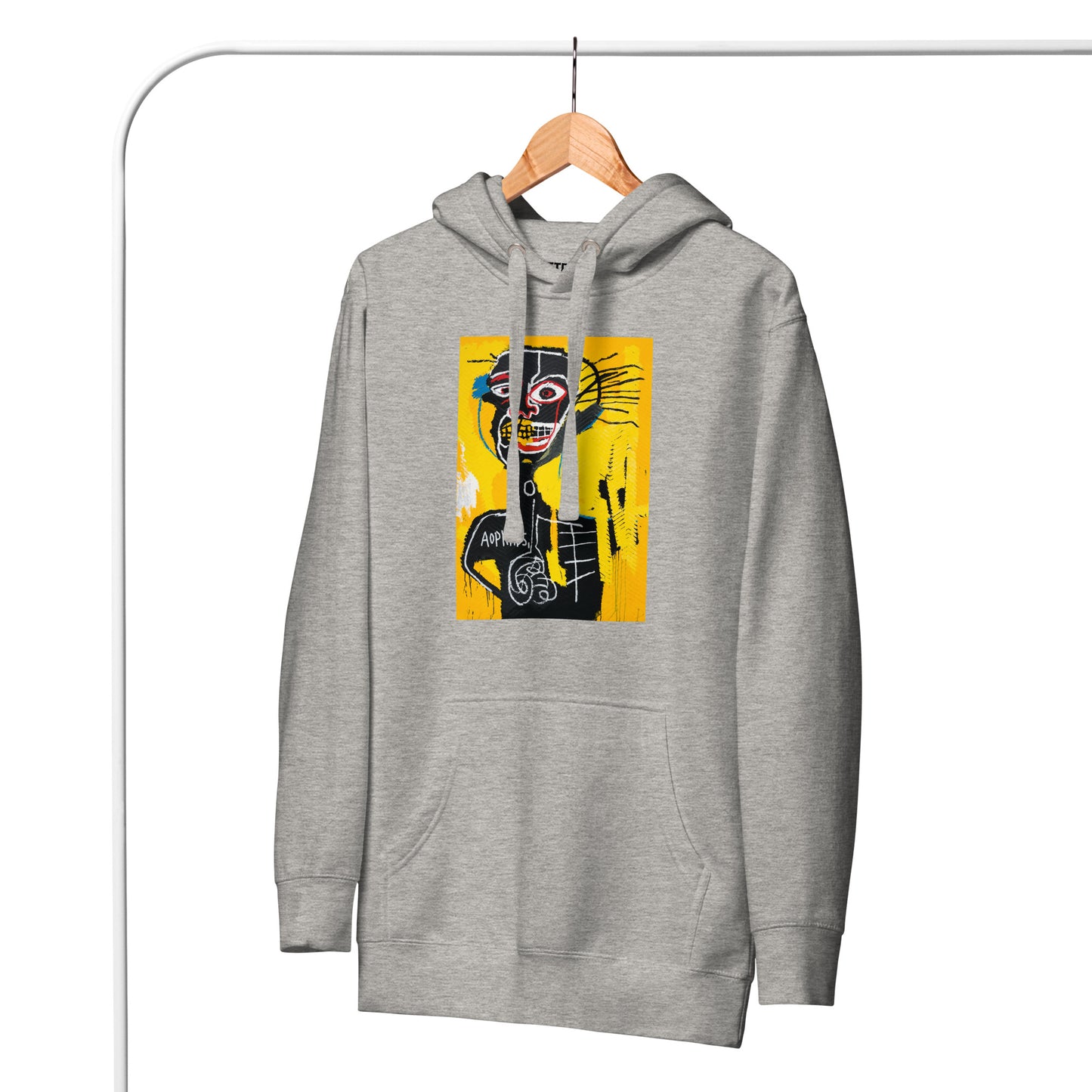 Jean-Michel Basquiat "Cabeza" Artwork Printed Premium Streetwear Sweatshirt Hoodie Grey