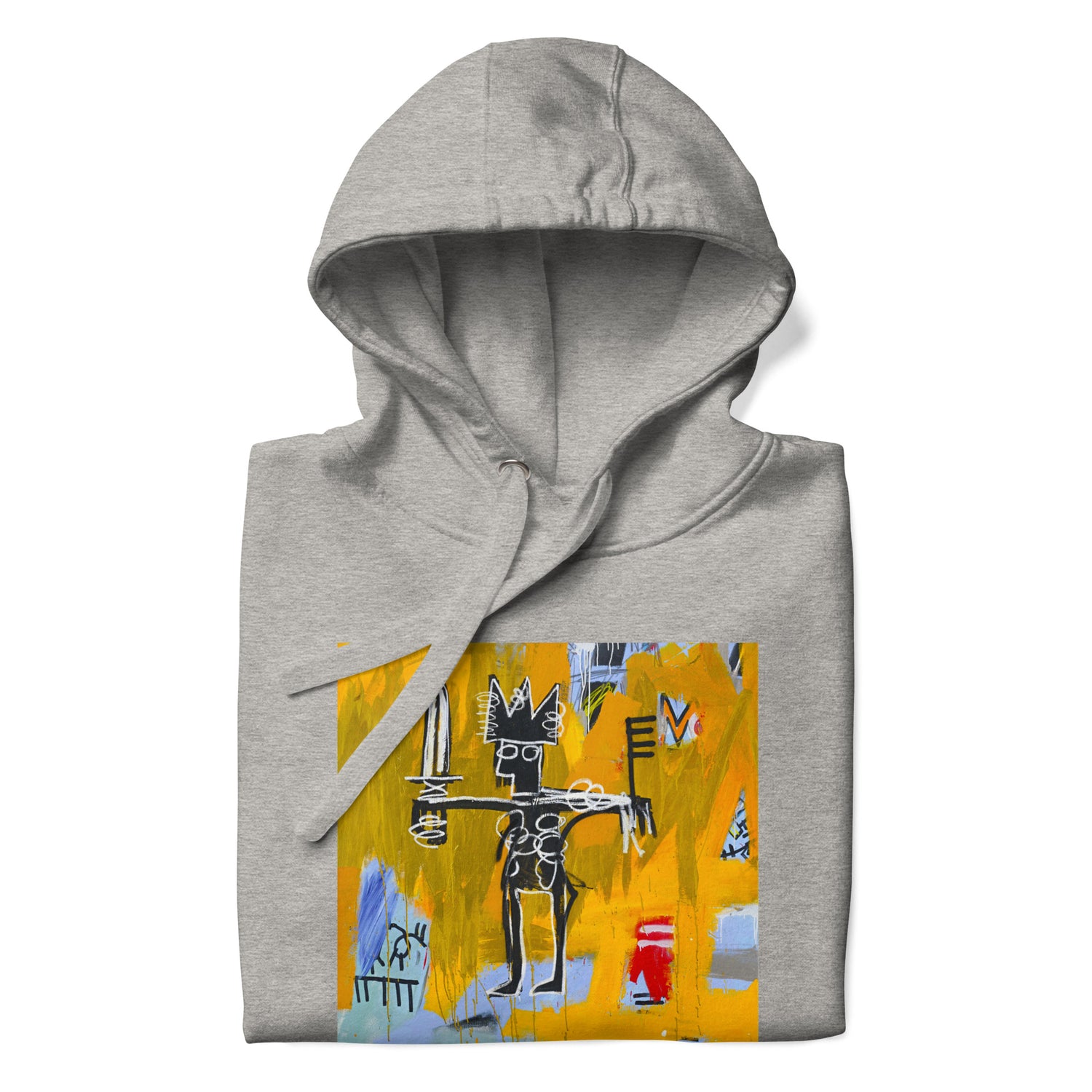 Jean-Michel Basquiat "Julius Caesar on Gold" Artwork Printed Premium Streetwear Sweatshirt Hoodie Grey