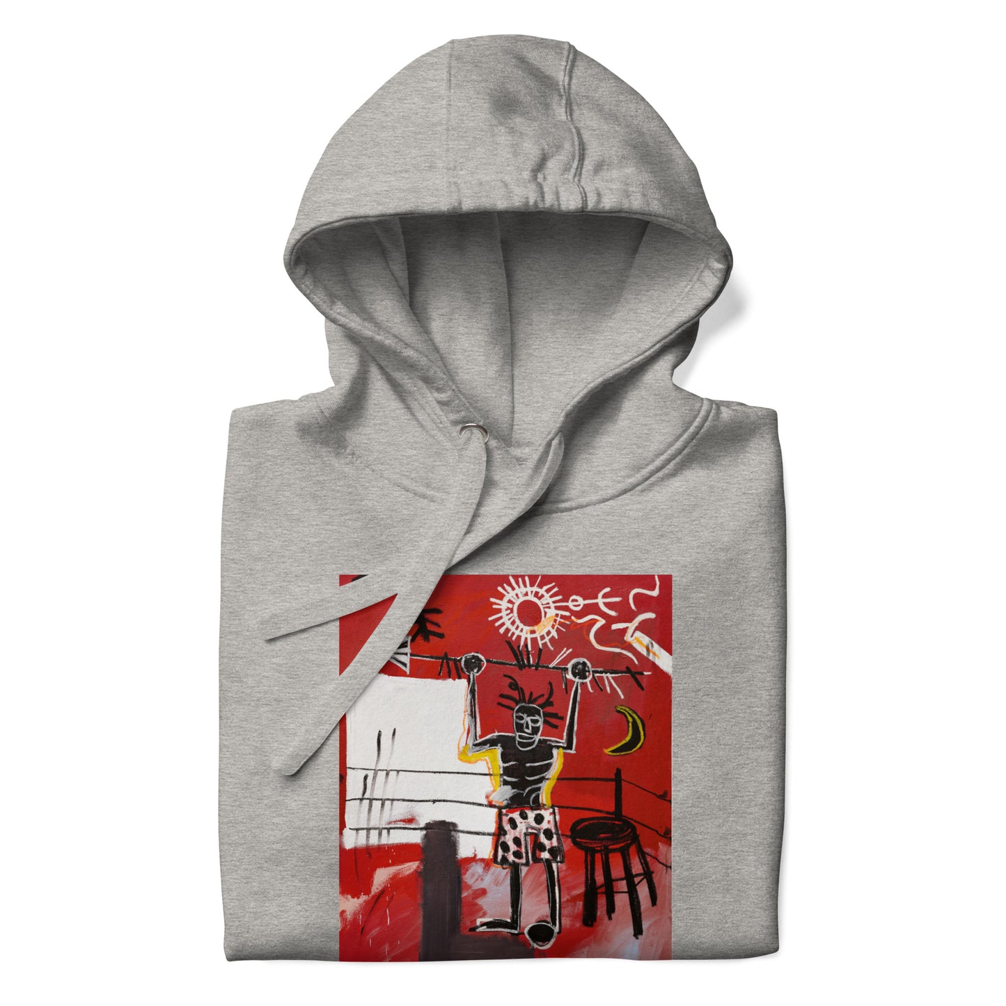 Jean-Michel Basquiat "The Ring" Artwork Printed Premium Streetwear Sweatshirt Hoodie Grey