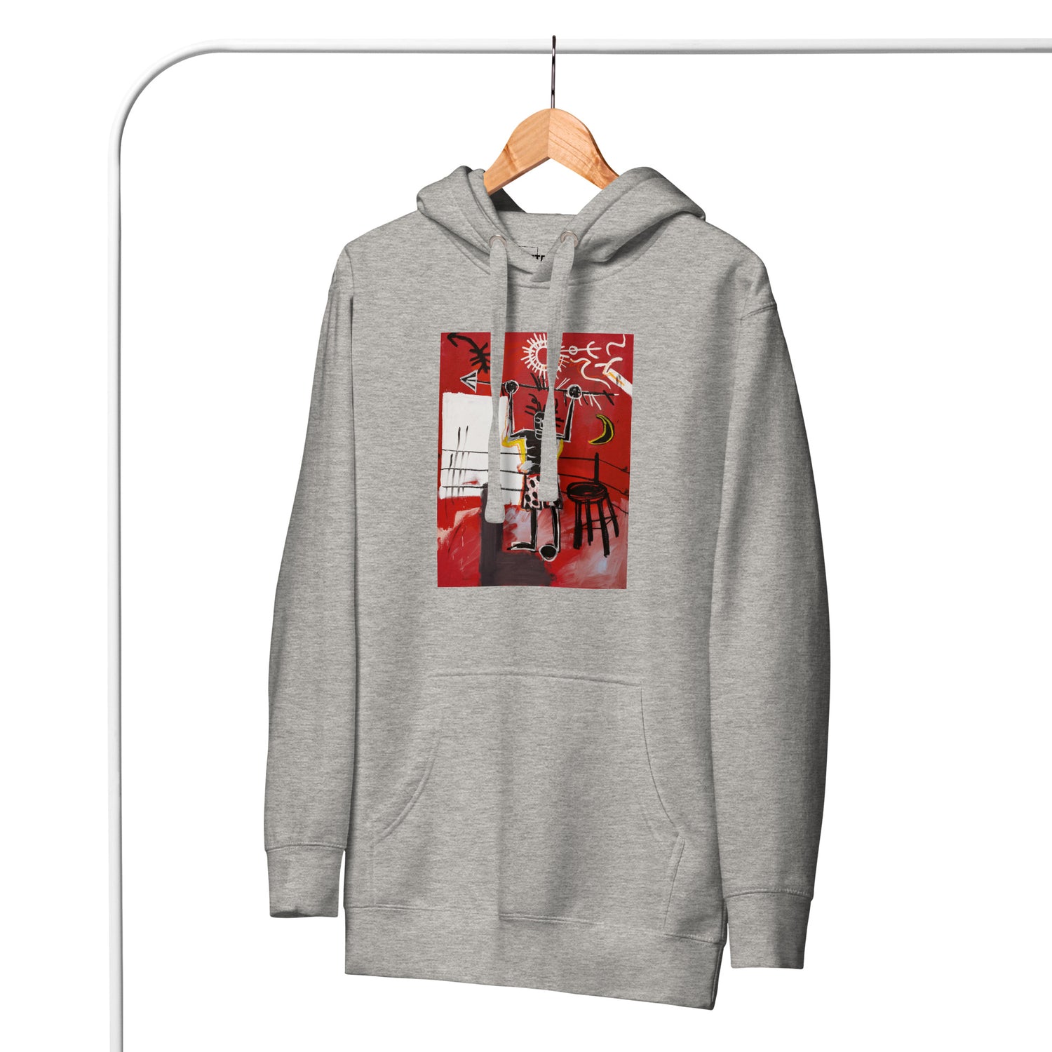 Jean-Michel Basquiat "The Ring" Artwork Printed Premium Streetwear Sweatshirt Hoodie Grey