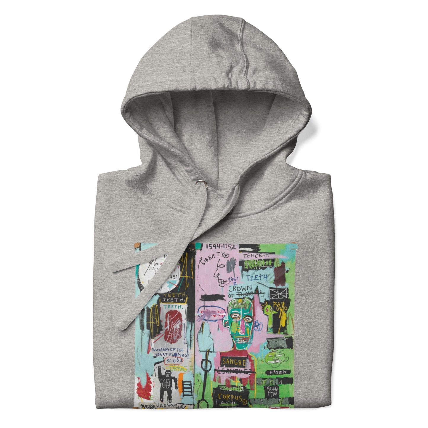 Jean-Michel Basquiat "In Italian" Artwork Printed Premium Streetwear Sweatshirt Hoodie Grey
