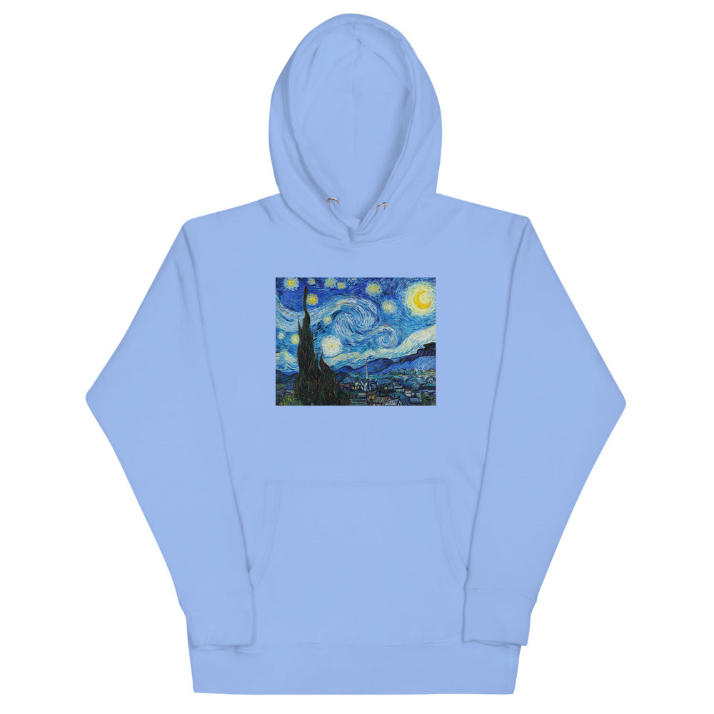 Vincent Van Gogh The Starry Night Painting Printed Premium Carolina Blue Hoodie Sweatshirt Streetwear