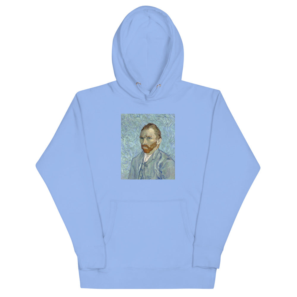 Vincent Van Gogh Self-portrait (1889) Painting Printed Premium Carolina Blue Hoodie Sweatshirt Streetwear