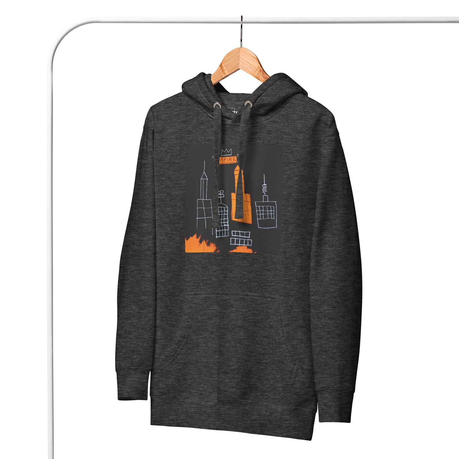 Jean-Michel Basquiat "Mecca" Artwork Printed Premium Streetwear Sweatshirt Hoodie Charcoal Grey