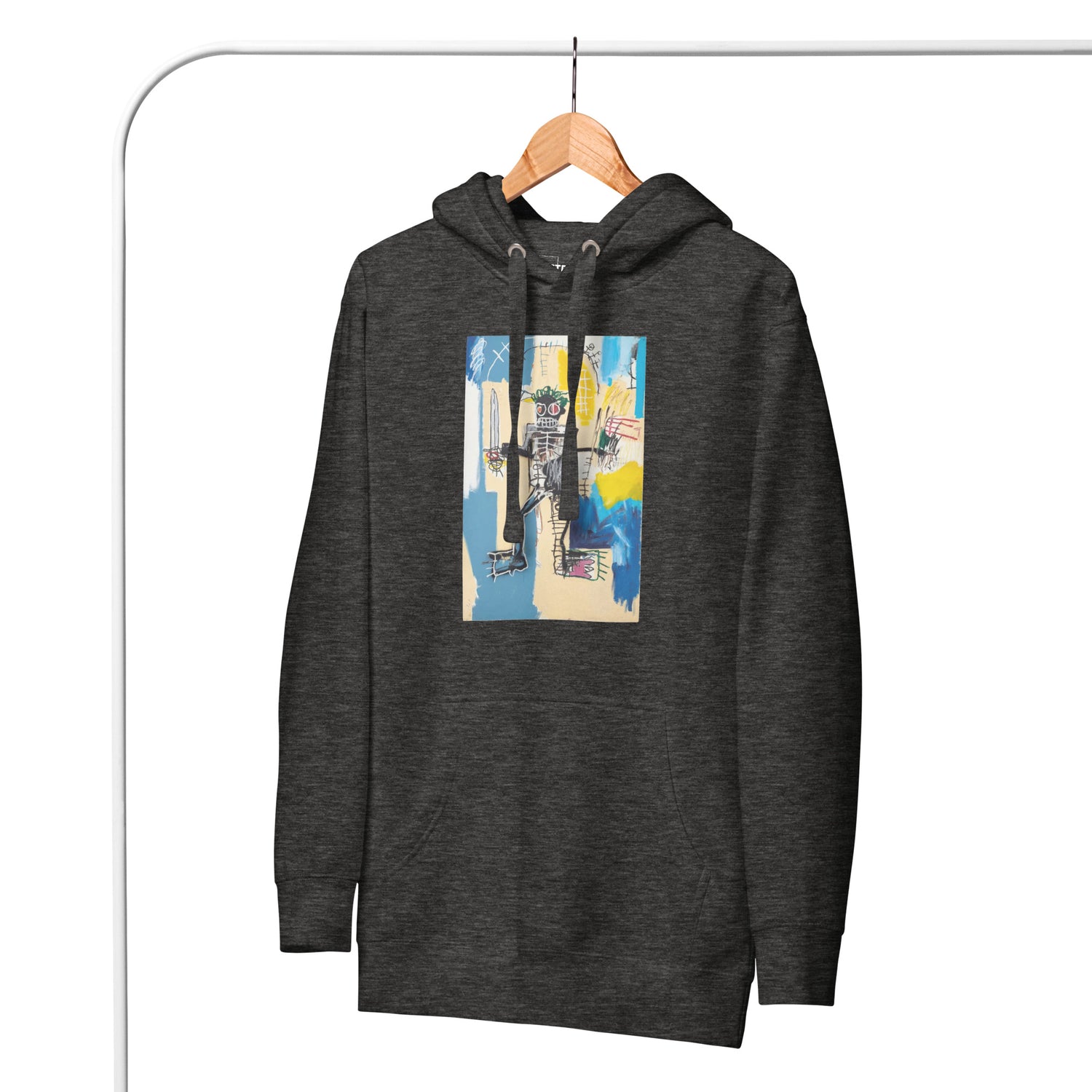 Jean-Michel Basquiat "Warrior" Artwork Printed Premium Streetwear Sweatshirt Hoodie Charcoal Grey