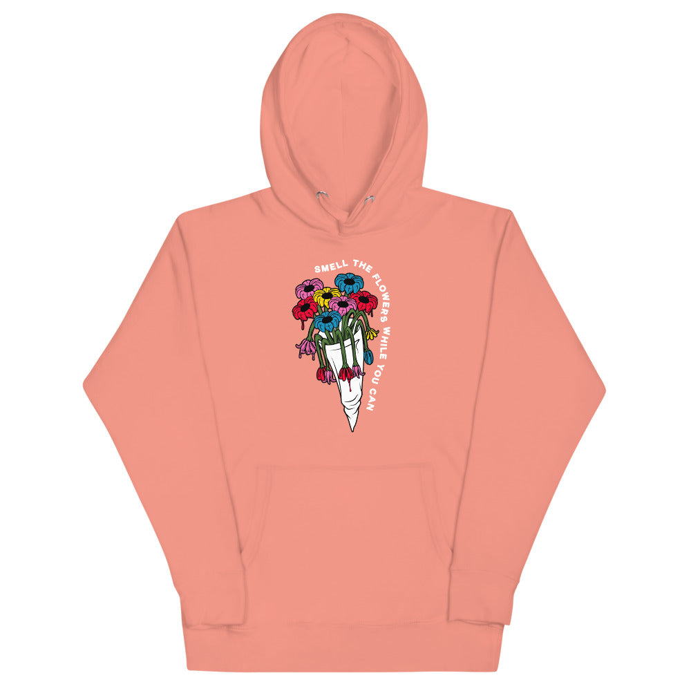 Scattered x Dripped Gawd Premium Printed "Smell the Flowers" Hoodie Sweatshirt