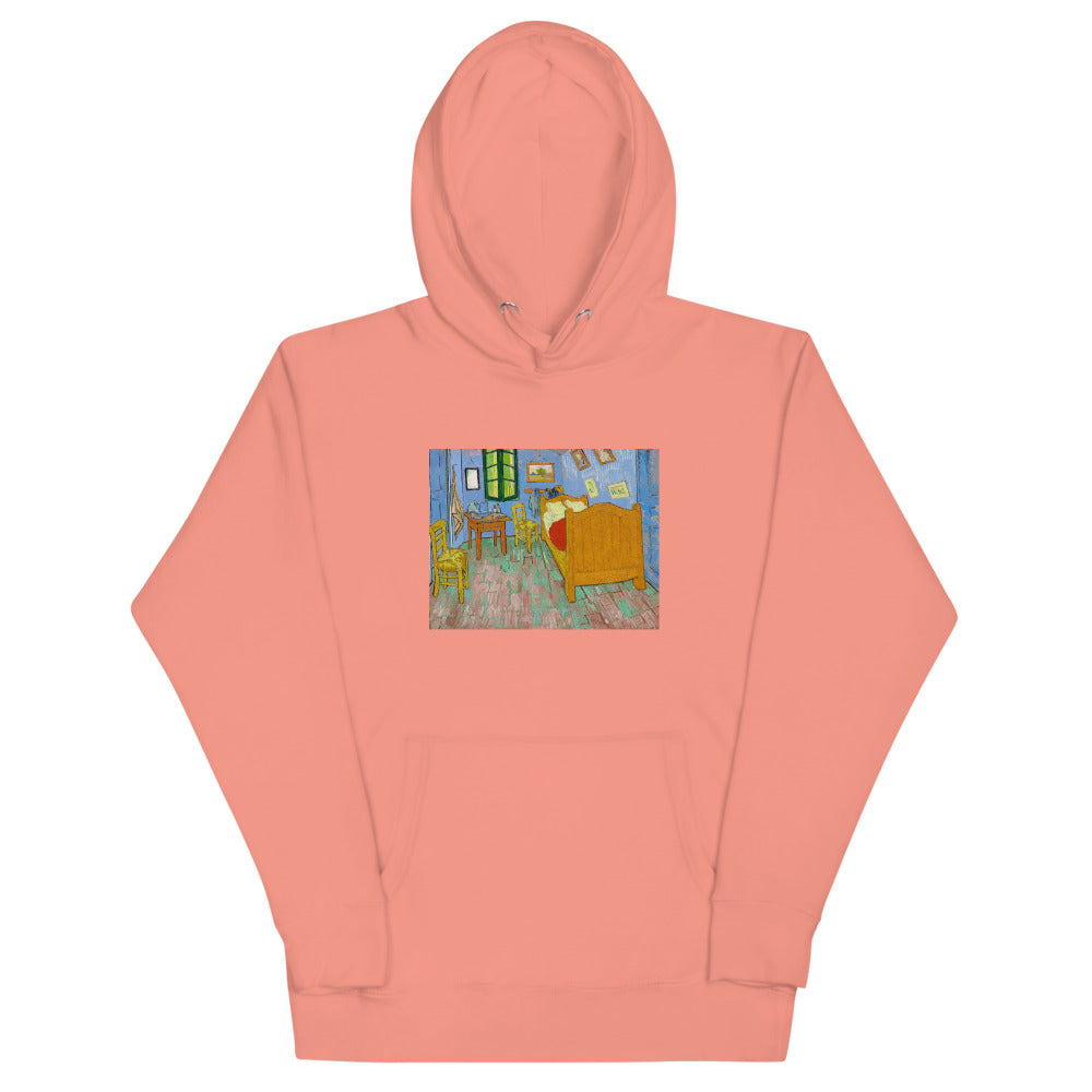 Vincent Van Gogh The Bedroom Painting Printed Premium Salmon Pink Hoodie Sweatshirt Streetwear