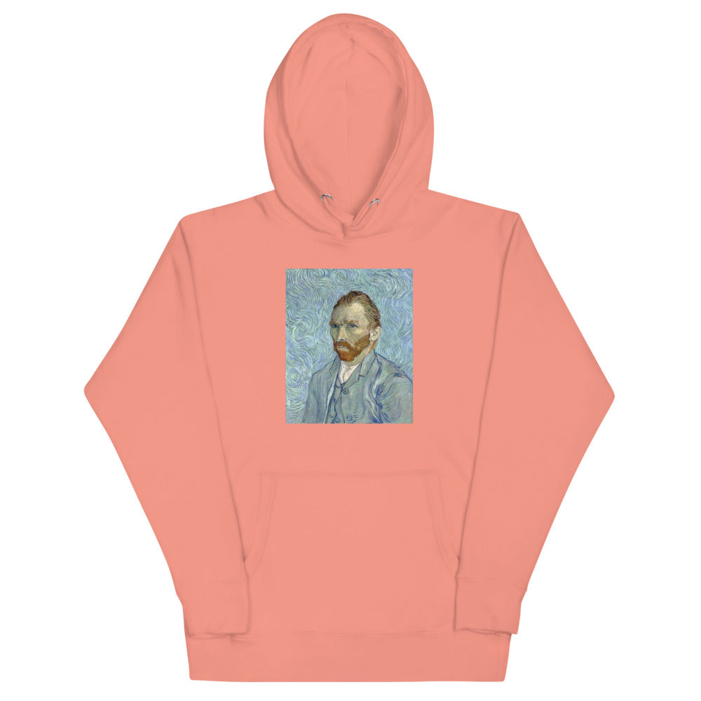 Vincent Van Gogh Self-portrait (1889) Painting Printed Premium Salmon Pink Hoodie Sweatshirt Streetwear