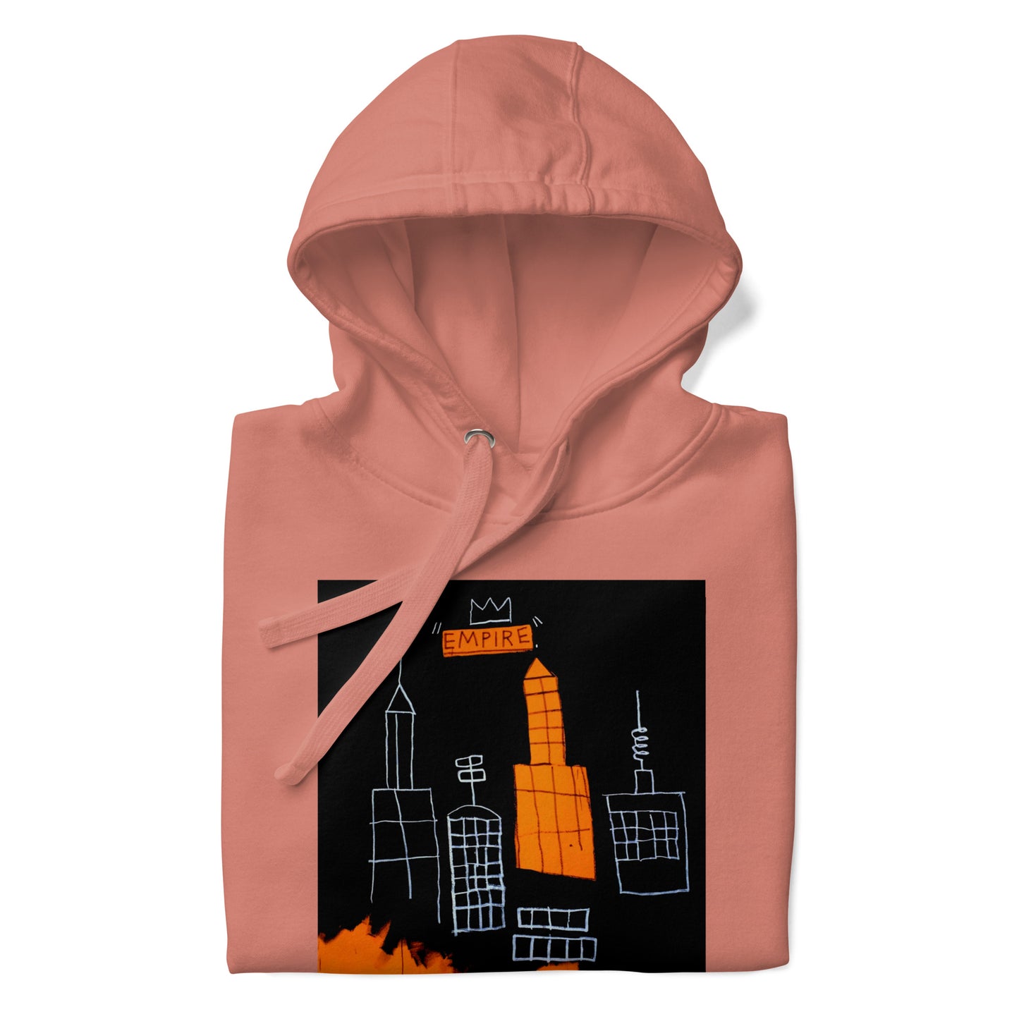 Jean-Michel Basquiat "Mecca" Artwork Printed Premium Streetwear Sweatshirt Hoodie Salmon Pink