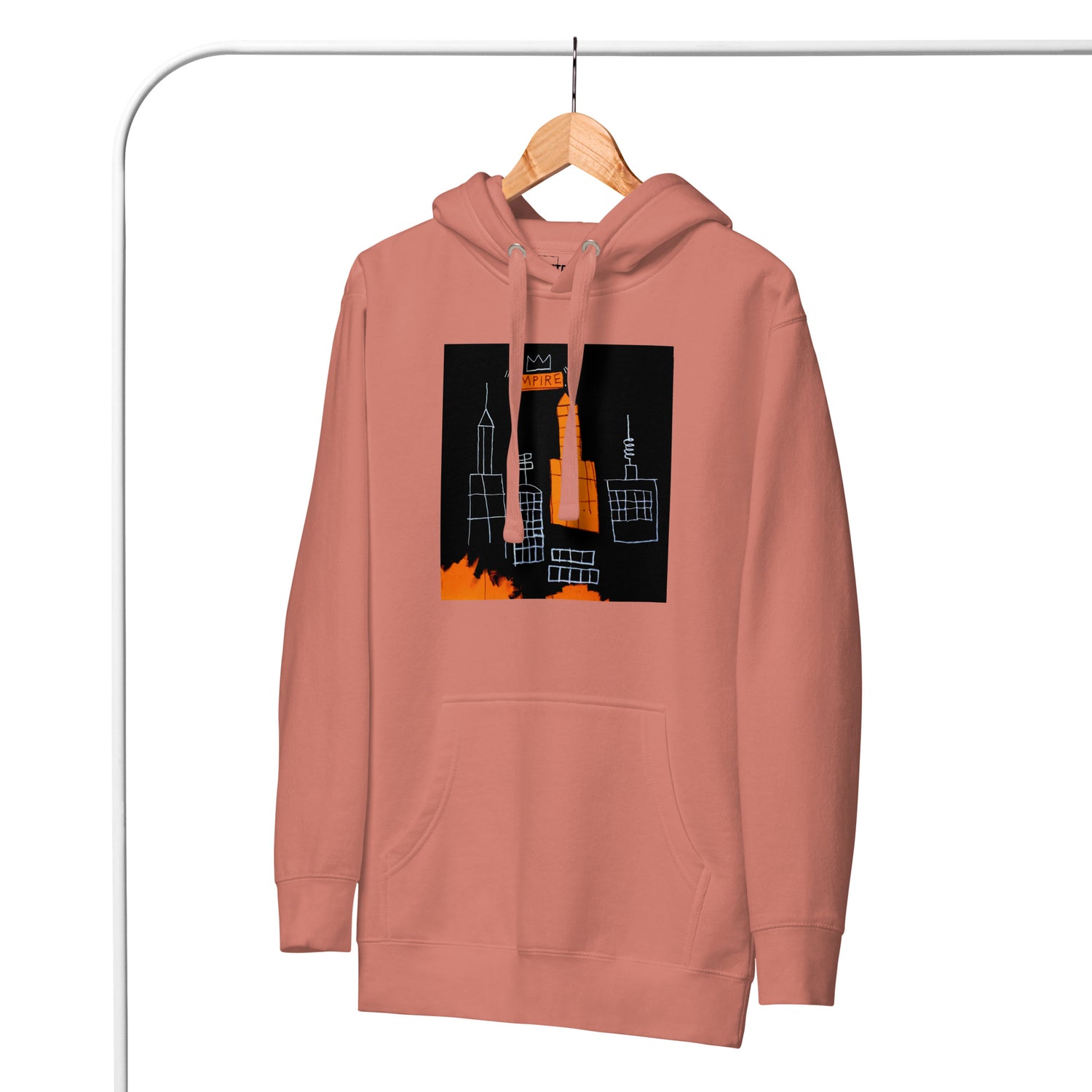 Jean-Michel Basquiat "Mecca" Artwork Printed Premium Streetwear Sweatshirt Hoodie Salmon Pink