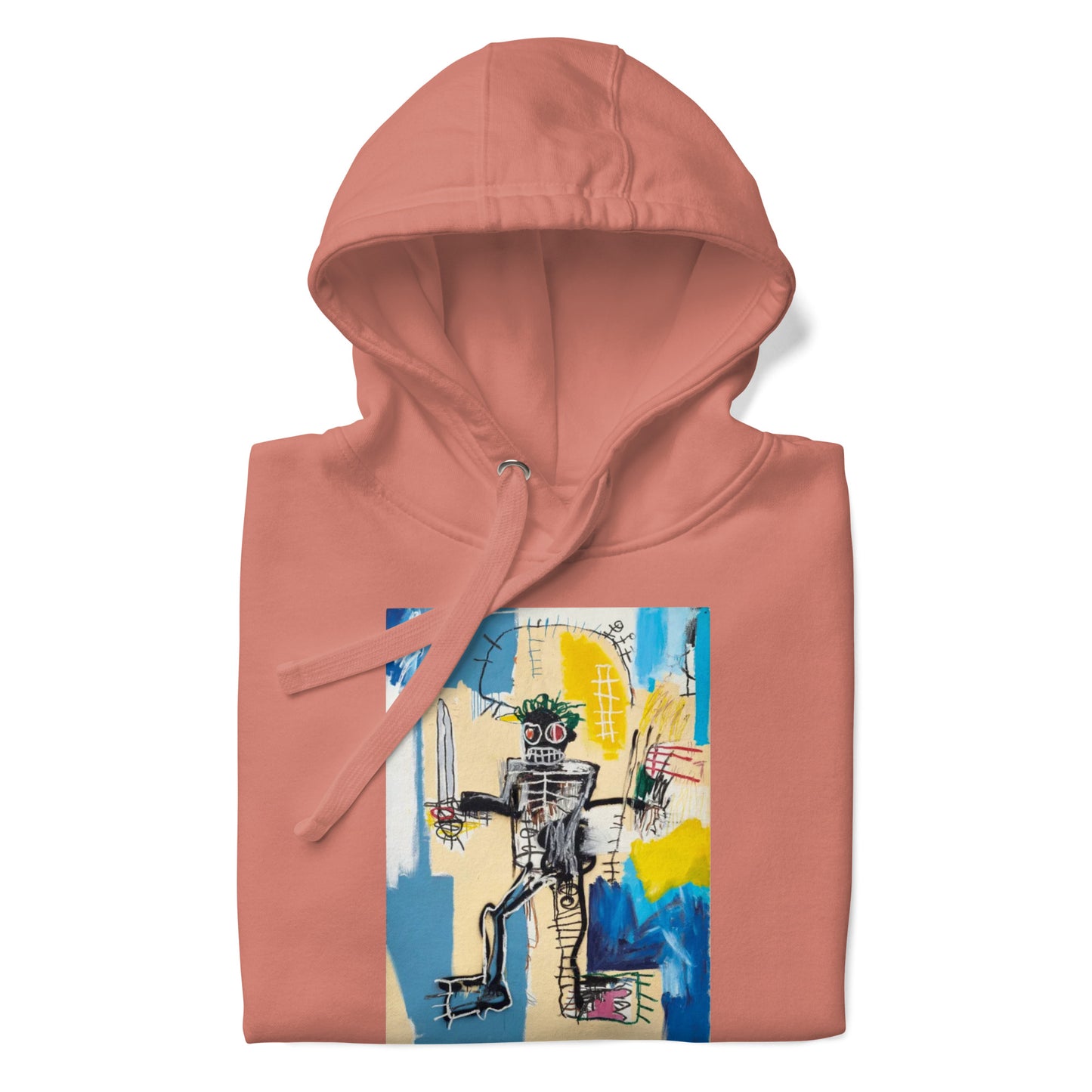 Jean-Michel Basquiat "Warrior" Artwork Printed Premium Streetwear Sweatshirt Hoodie Salmon Pink
