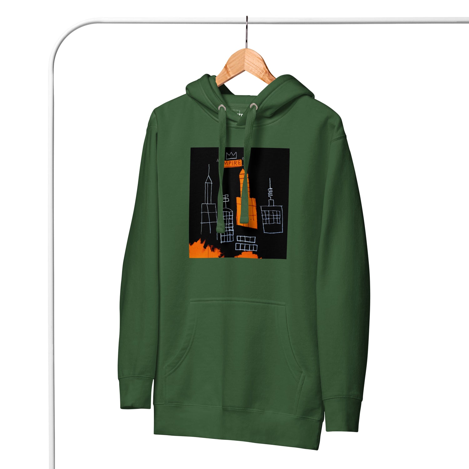 Jean-Michel Basquiat "Mecca" Artwork Printed Premium Streetwear Sweatshirt Hoodie Forest Green