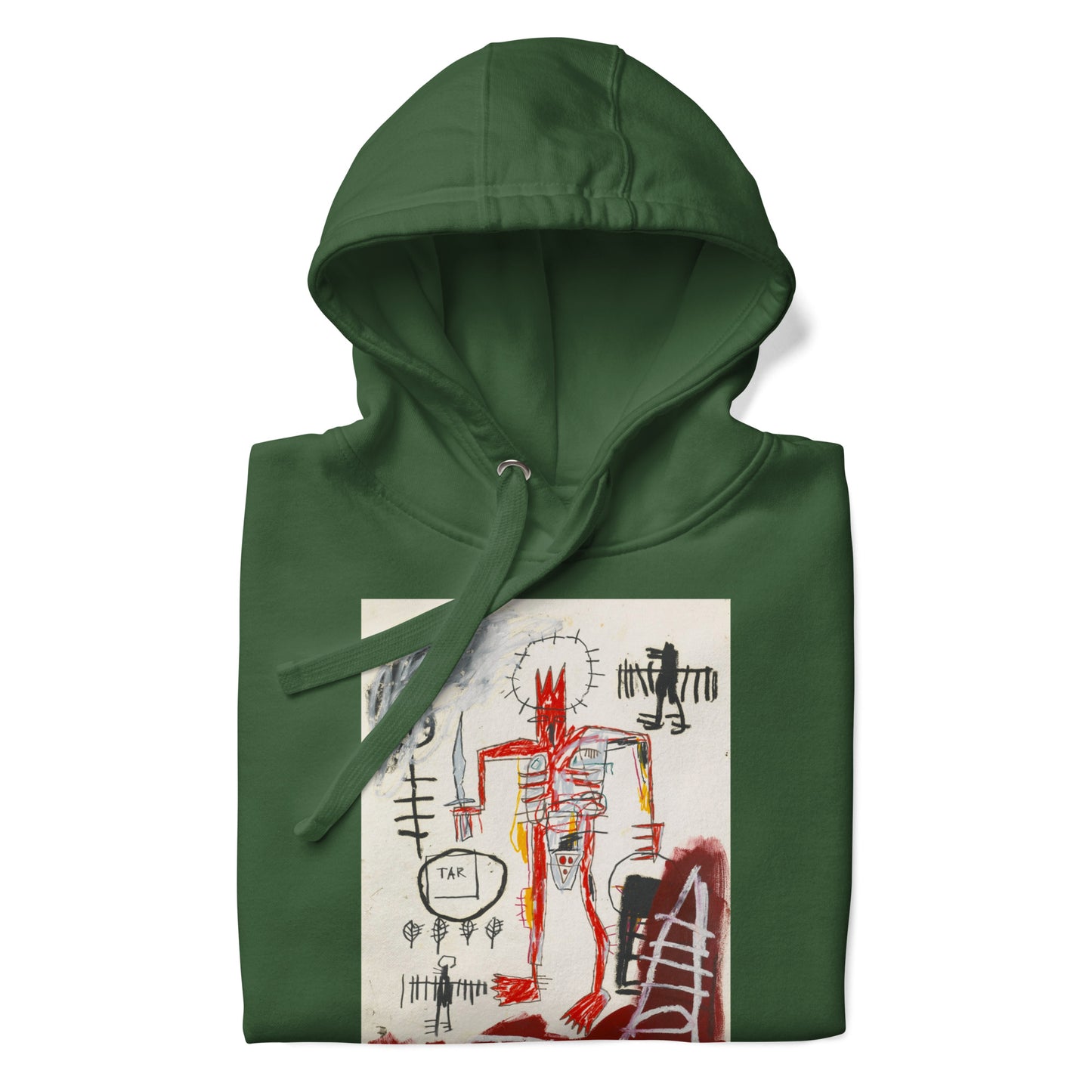 Jean-Michel Basquiat "Untitled" Artwork Printed Premium Streetwear Sweatshirt Hoodie Forest Green