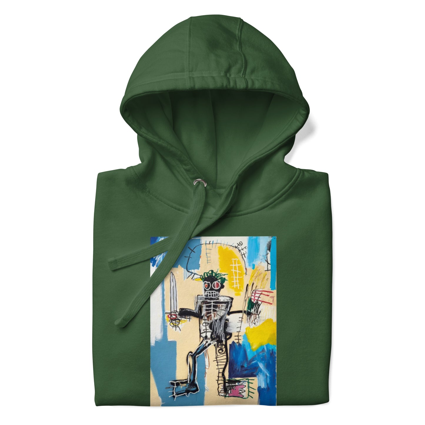 Jean-Michel Basquiat "Warrior" Artwork Printed Premium Streetwear Sweatshirt Hoodie Forest Green