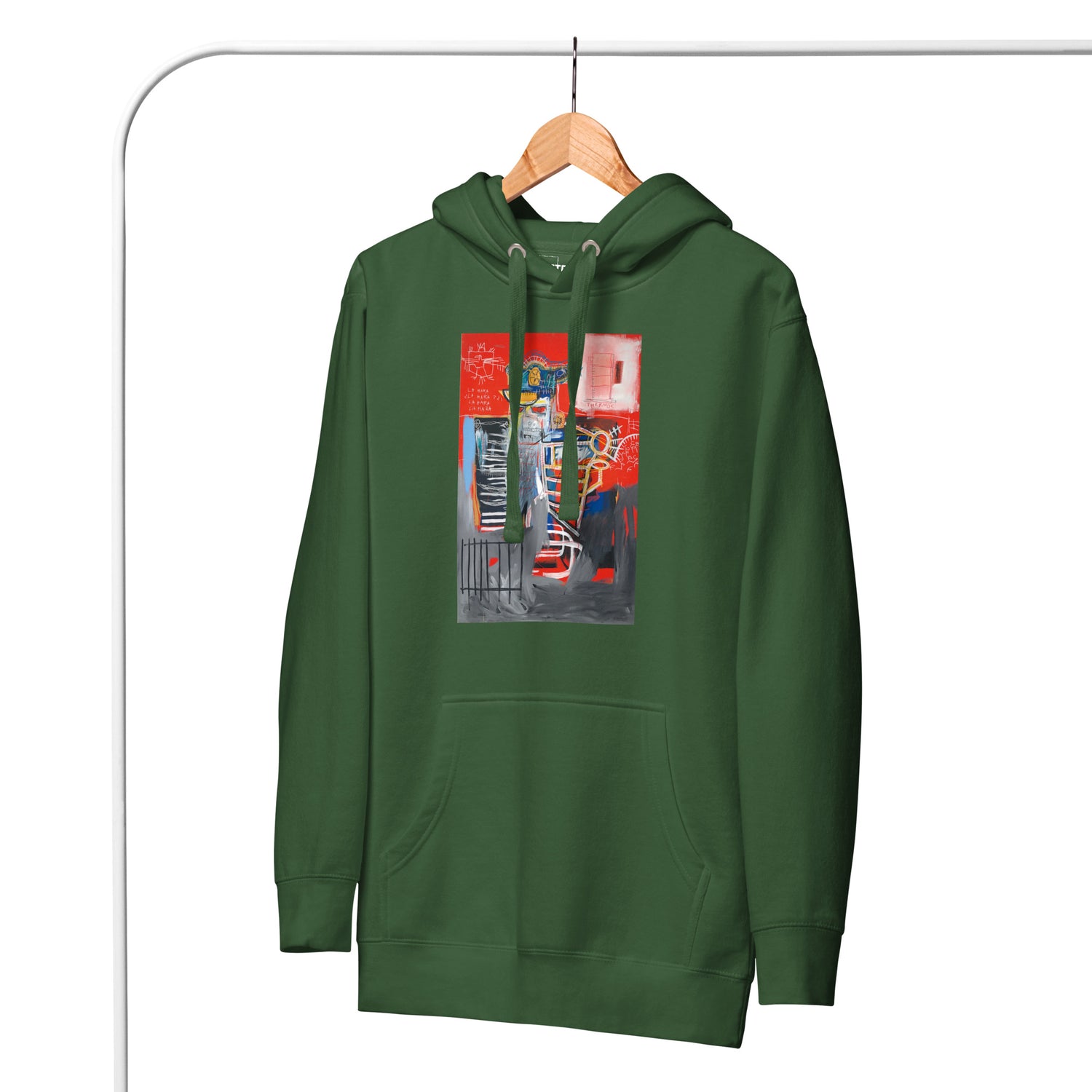 Jean-Michel Basquiat "La Hara" Artwork Printed Premium Streetwear Sweatshirt Hoodie Forest Green