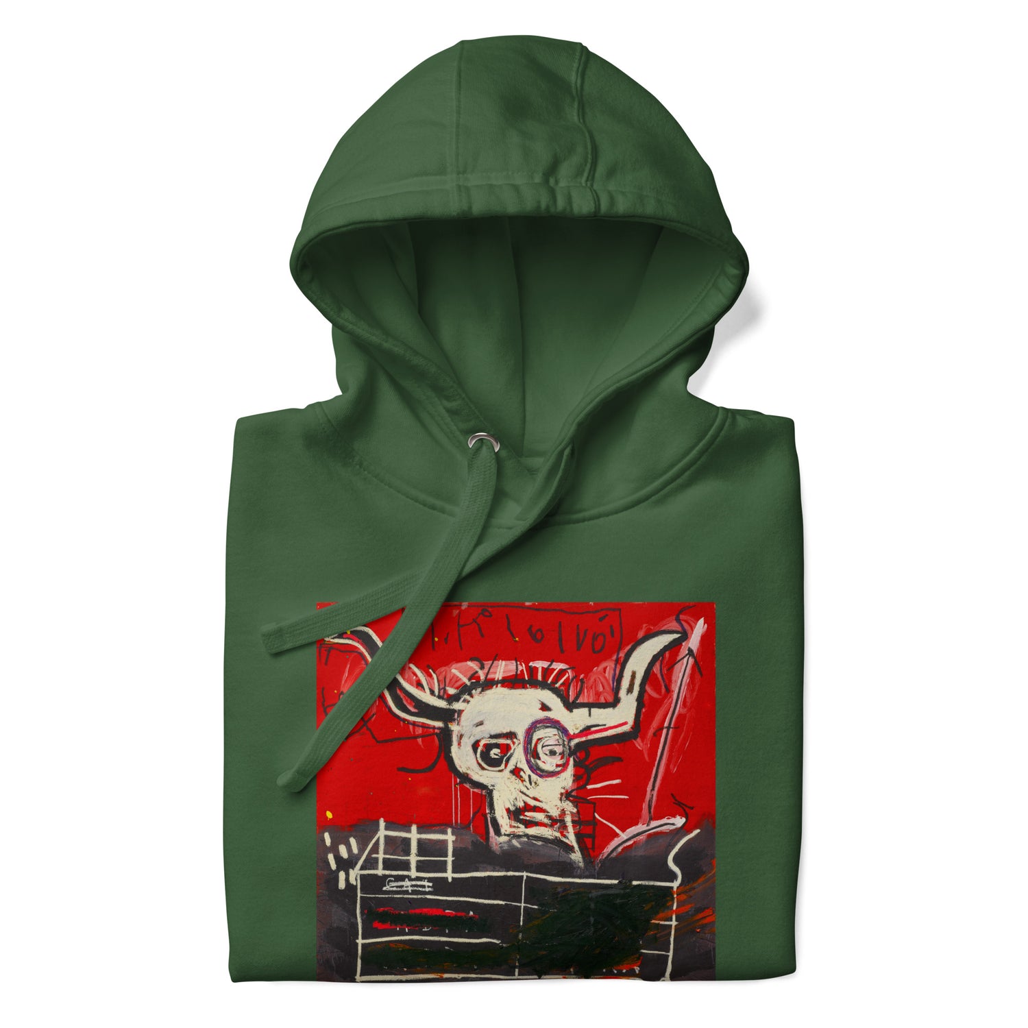 Jean-Michel Basquiat "Cabra" Artwork Printed Premium Streetwear Sweatshirt Hoodie Forest Green