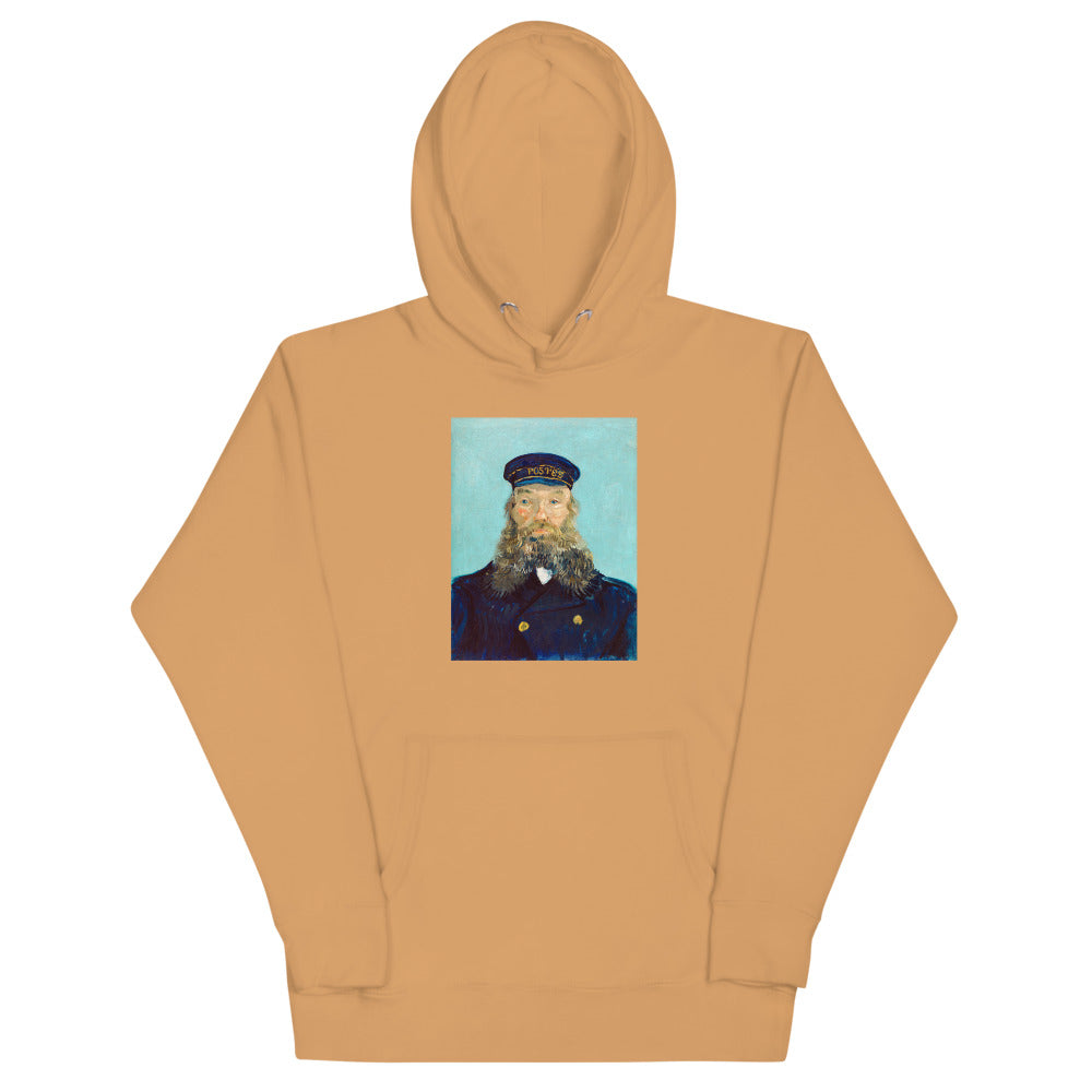 Vincent Van Gogh Portrait of Postman Roulin Painting Printed Premium Khaki Hoodie Sweatshirt Streetwear