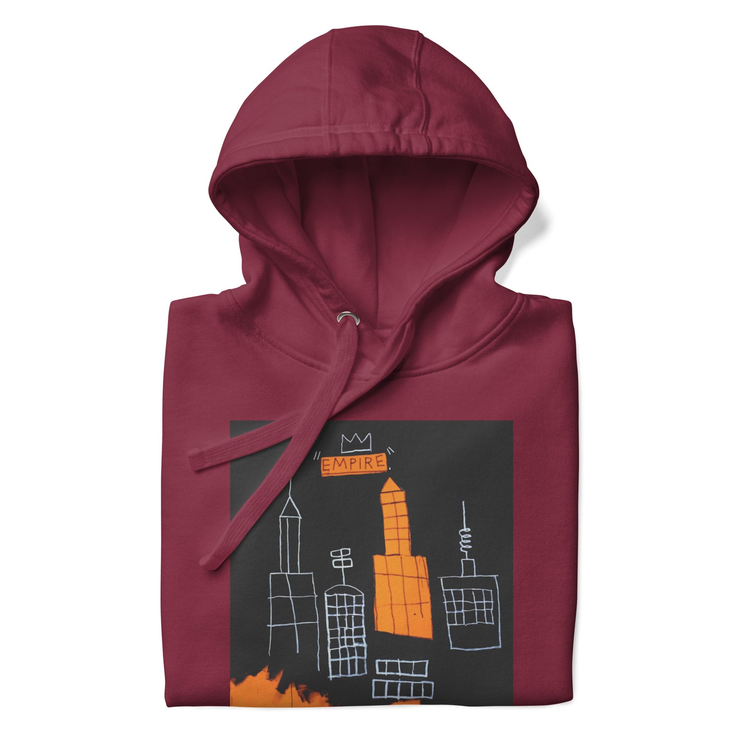 Jean-Michel Basquiat "Mecca" Artwork Printed Premium Streetwear Sweatshirt Hoodie Burgundy Red