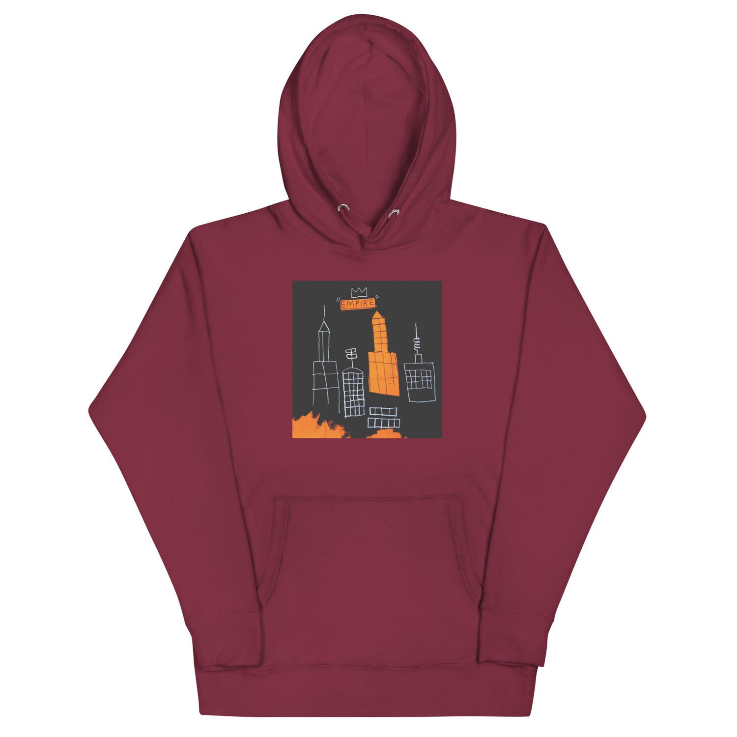 Jean-Michel Basquiat "Mecca" Artwork Printed Premium Streetwear Sweatshirt Hoodie Burgundy Red