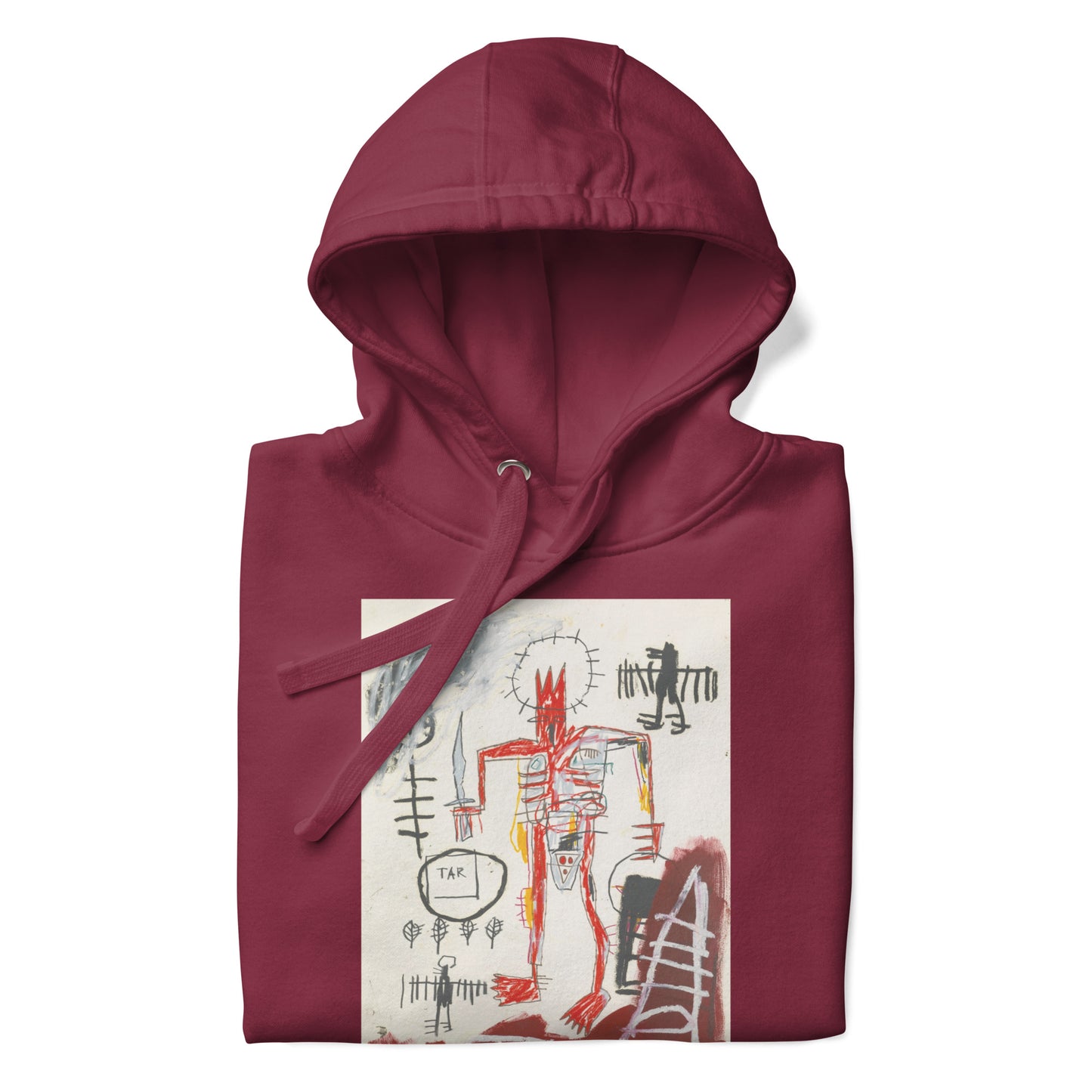 Jean-Michel Basquiat "Untitled" Artwork Printed Premium Streetwear Sweatshirt Hoodie Burgundy Red