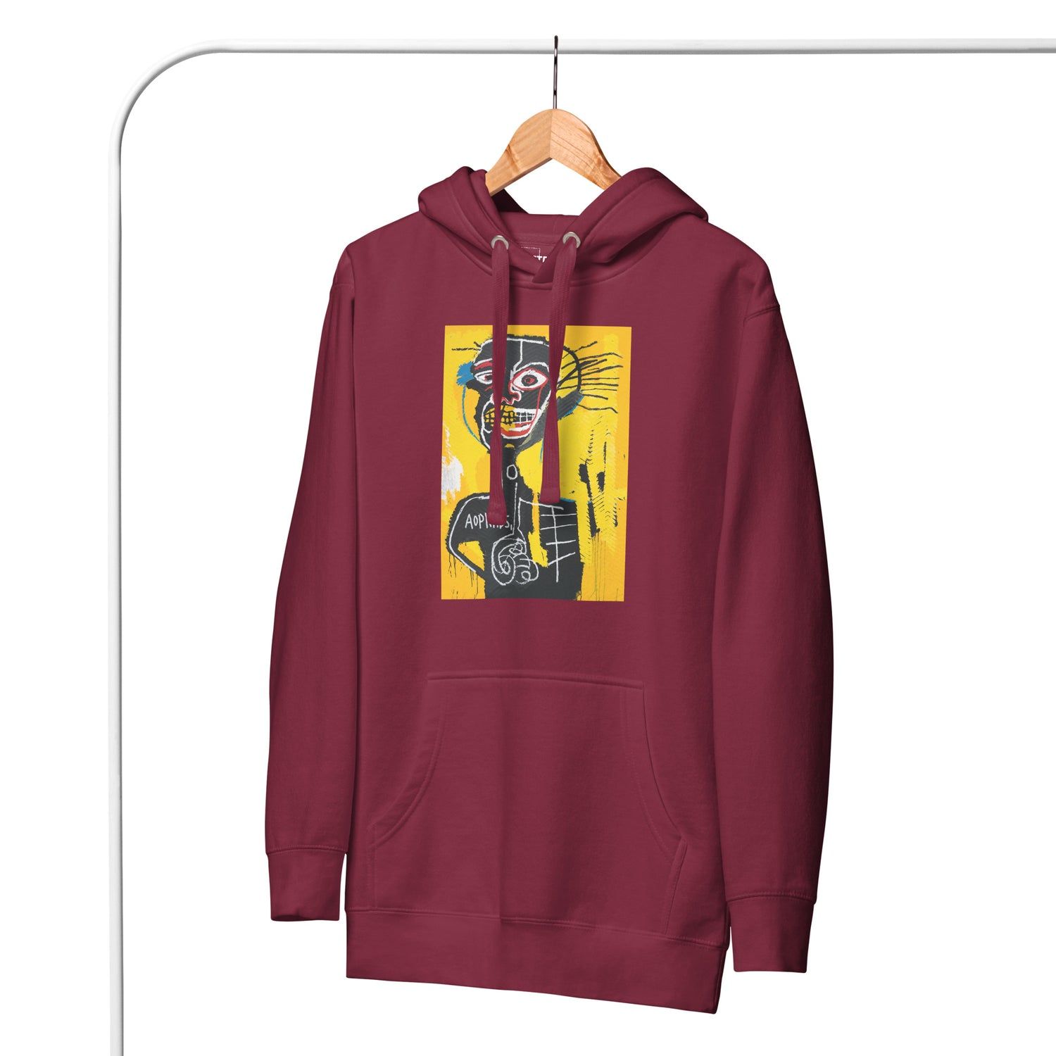 Jean-Michel Basquiat "Cabeza" Artwork Printed Premium Streetwear Sweatshirt Hoodie Burgundy Red