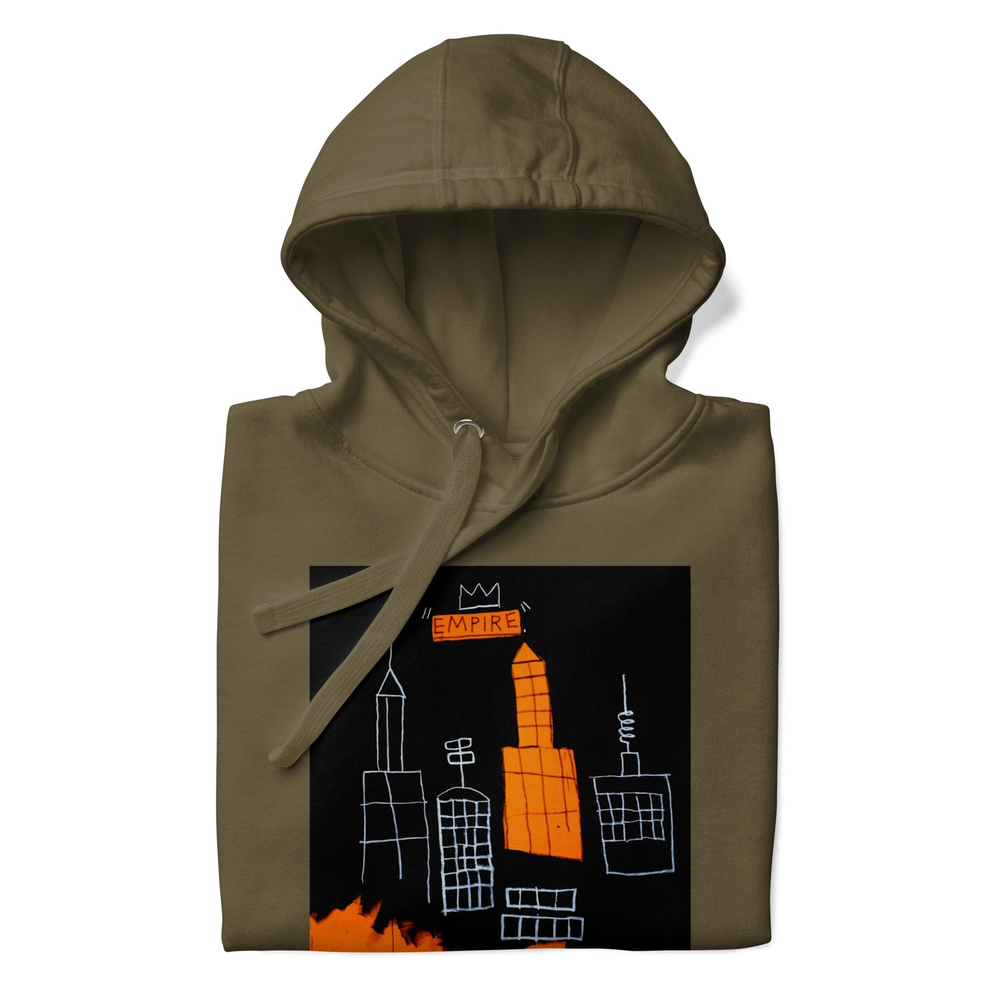 Jean-Michel Basquiat "Mecca" Artwork Printed Premium Streetwear Sweatshirt Hoodie Olive Green