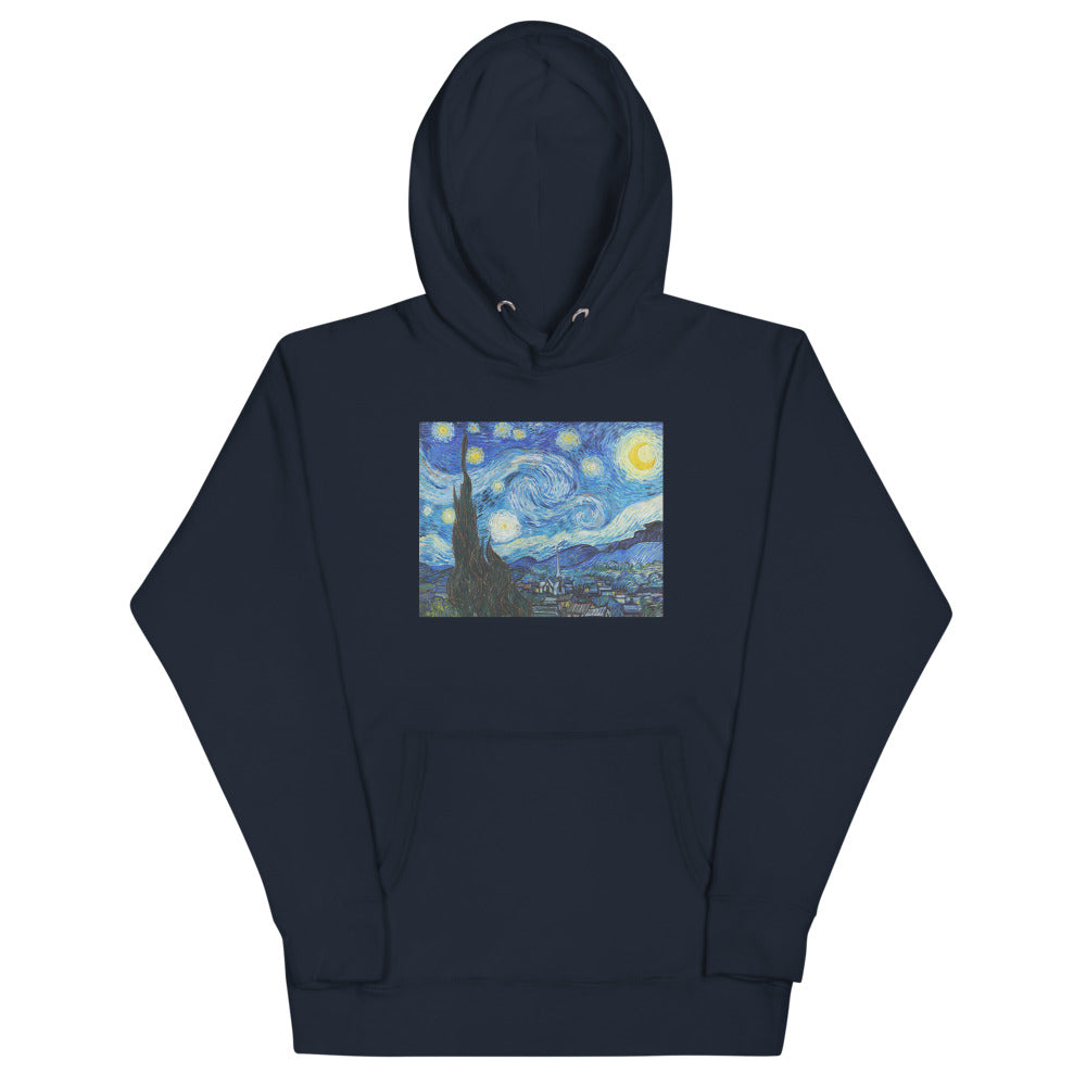 Vincent Van Gogh The Starry Night Painting Printed Premium Navy Blue Hoodie Sweatshirt Streetwear