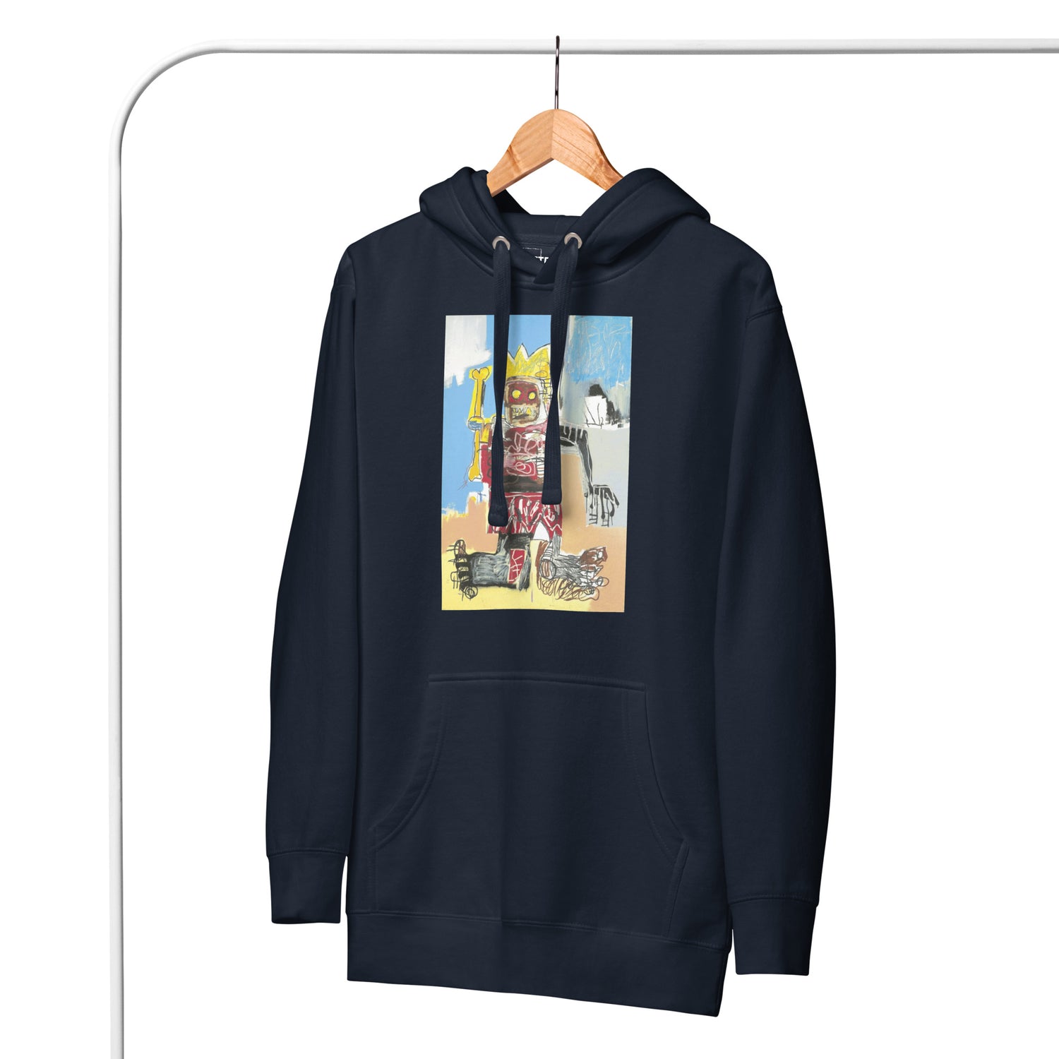 Jean-Michel Basquiat "Untitled" Artwork Printed Premium Streetwear Sweatshirt Hoodie Navy Blue