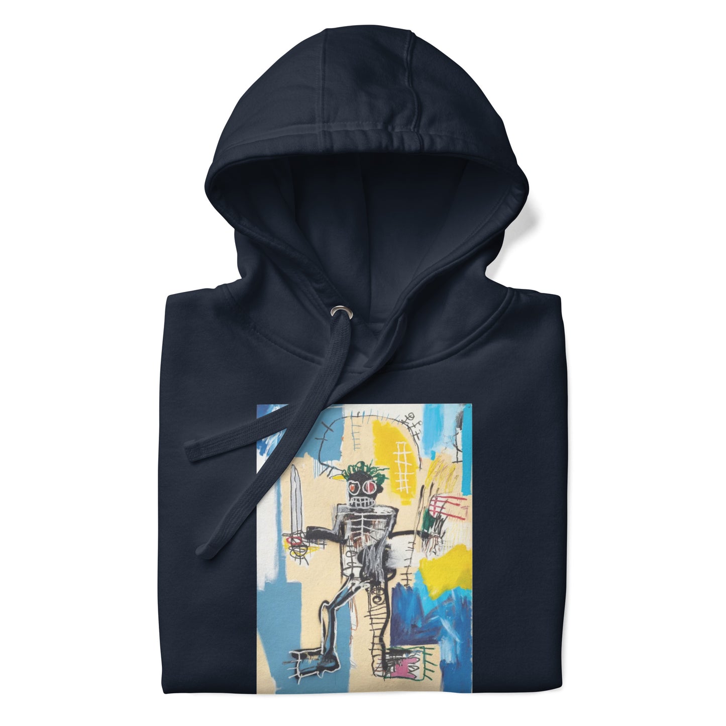 Jean-Michel Basquiat "Warrior" Artwork Printed Premium Streetwear Sweatshirt Hoodie Navy Blue