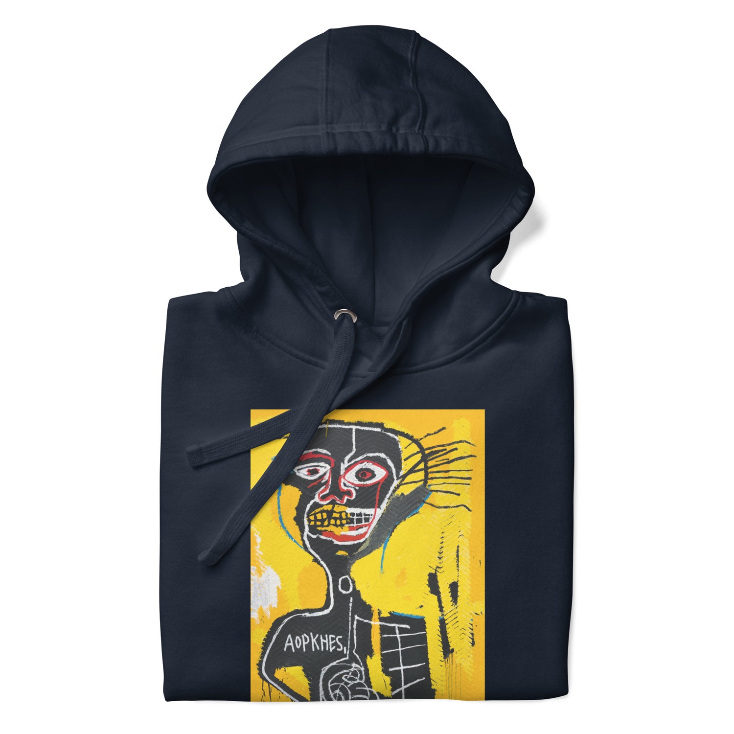 Jean-Michel Basquiat "Cabeza" Artwork Printed Premium Streetwear Sweatshirt Hoodie Navy Blue