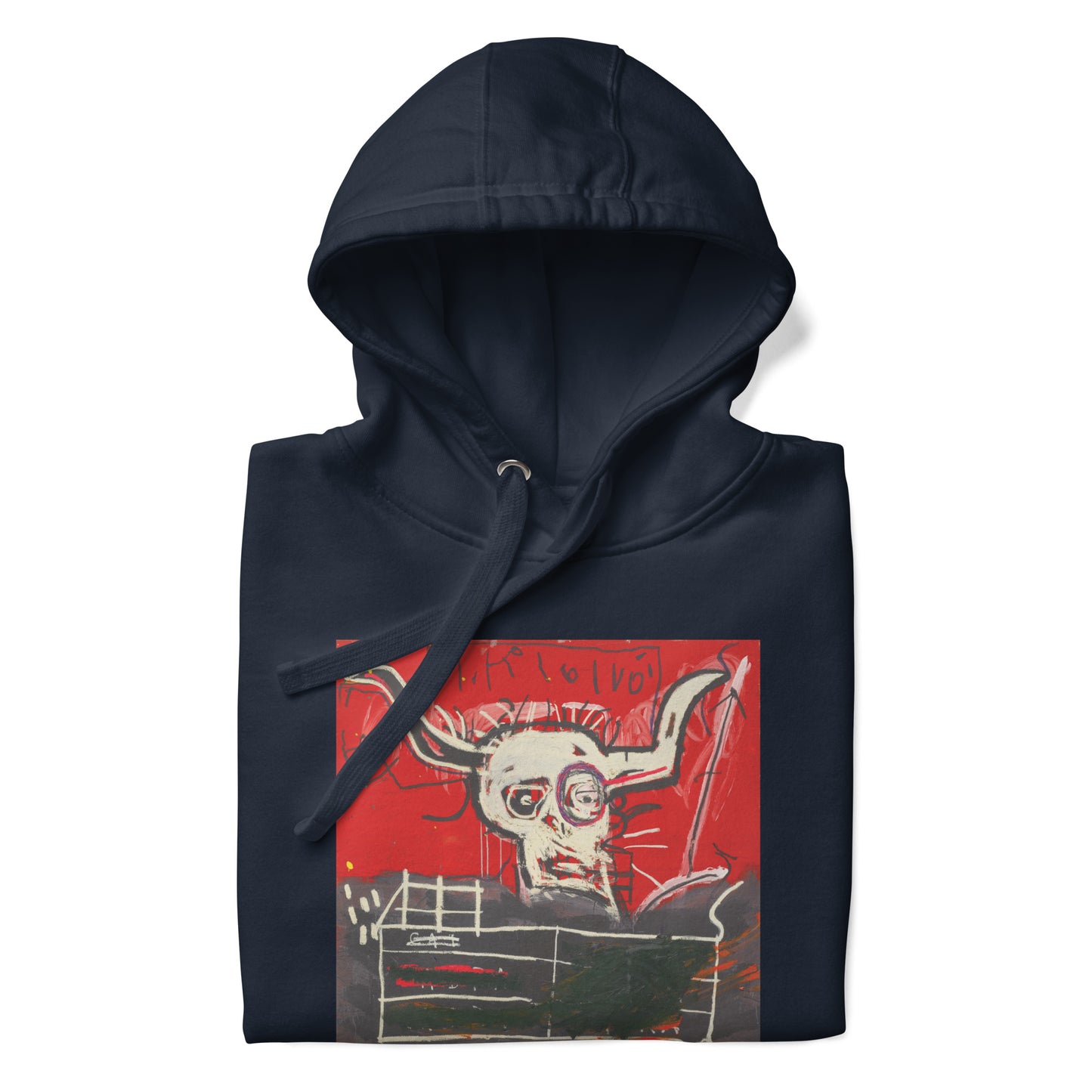 Jean-Michel Basquiat "Cabra" Artwork Printed Premium Streetwear Sweatshirt Hoodie Navy Blue