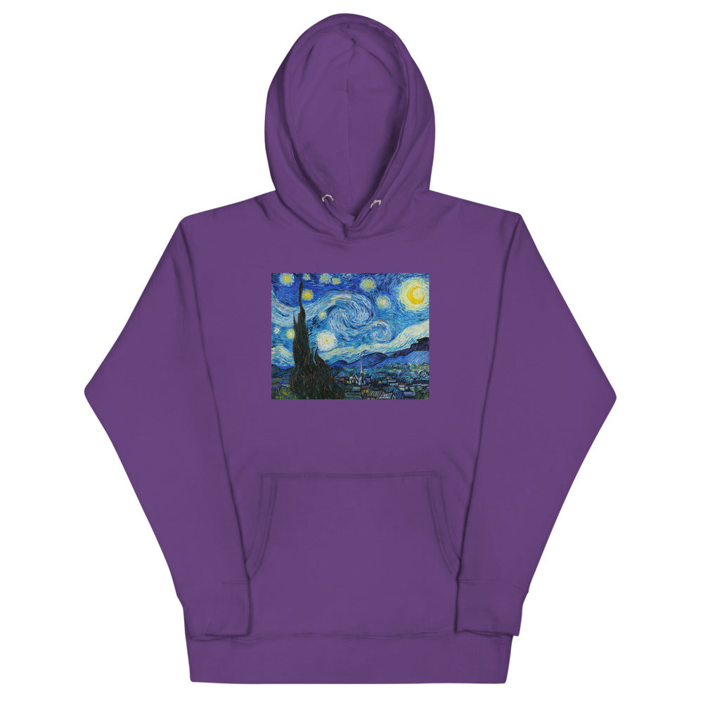 Vincent Van Gogh The Starry Night Painting Printed Premium Purple Hoodie Sweatshirt Streetwear